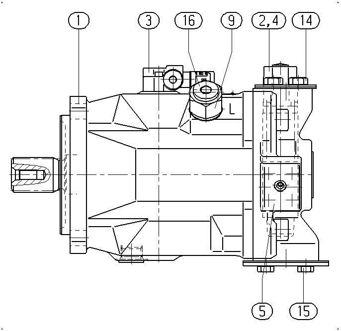 AA10VO140FE1/31L-PSD12N00 — Zeichnung