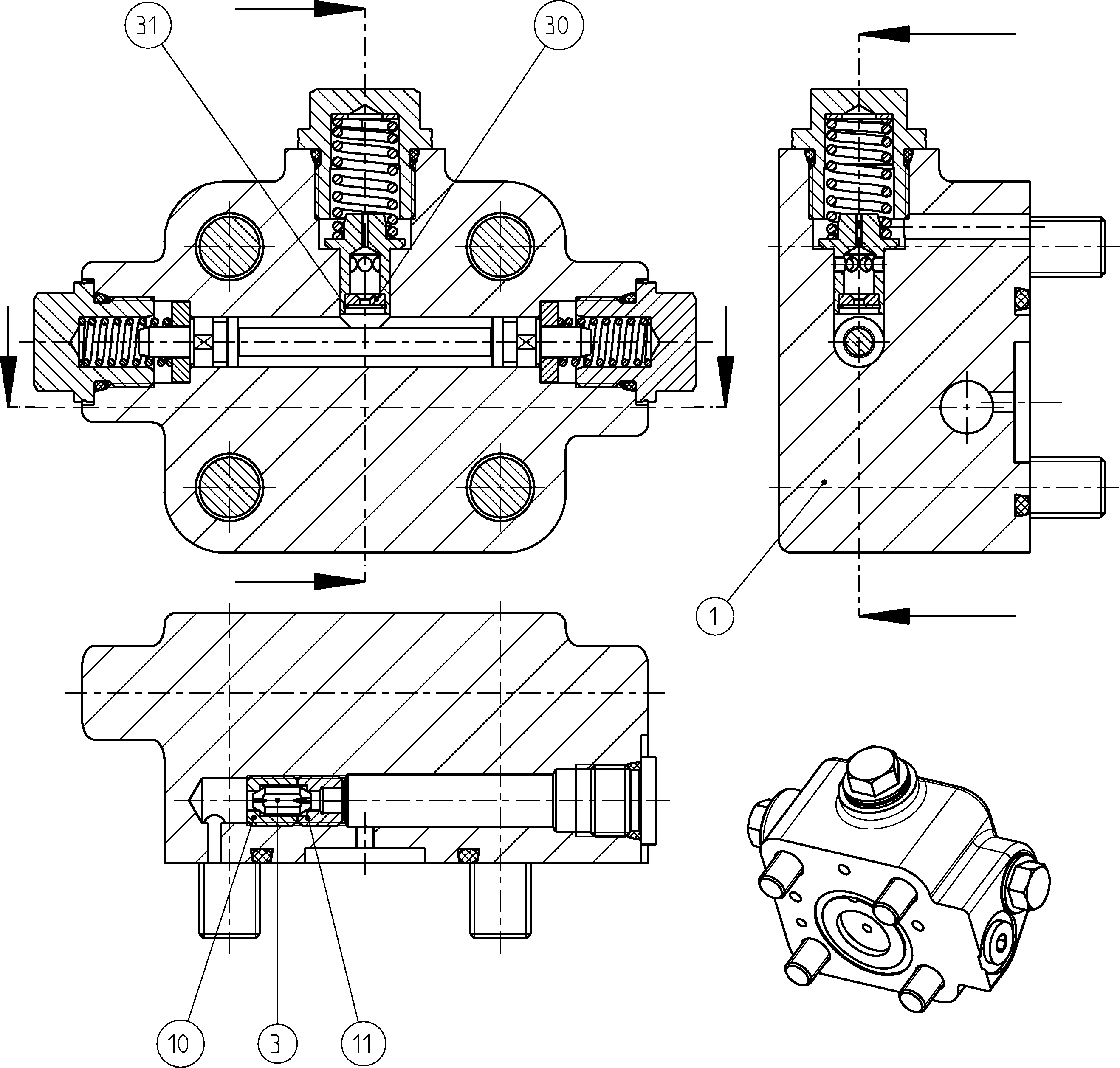 FLUSH/BOOST PRESSURE VALVE — Zeichnung