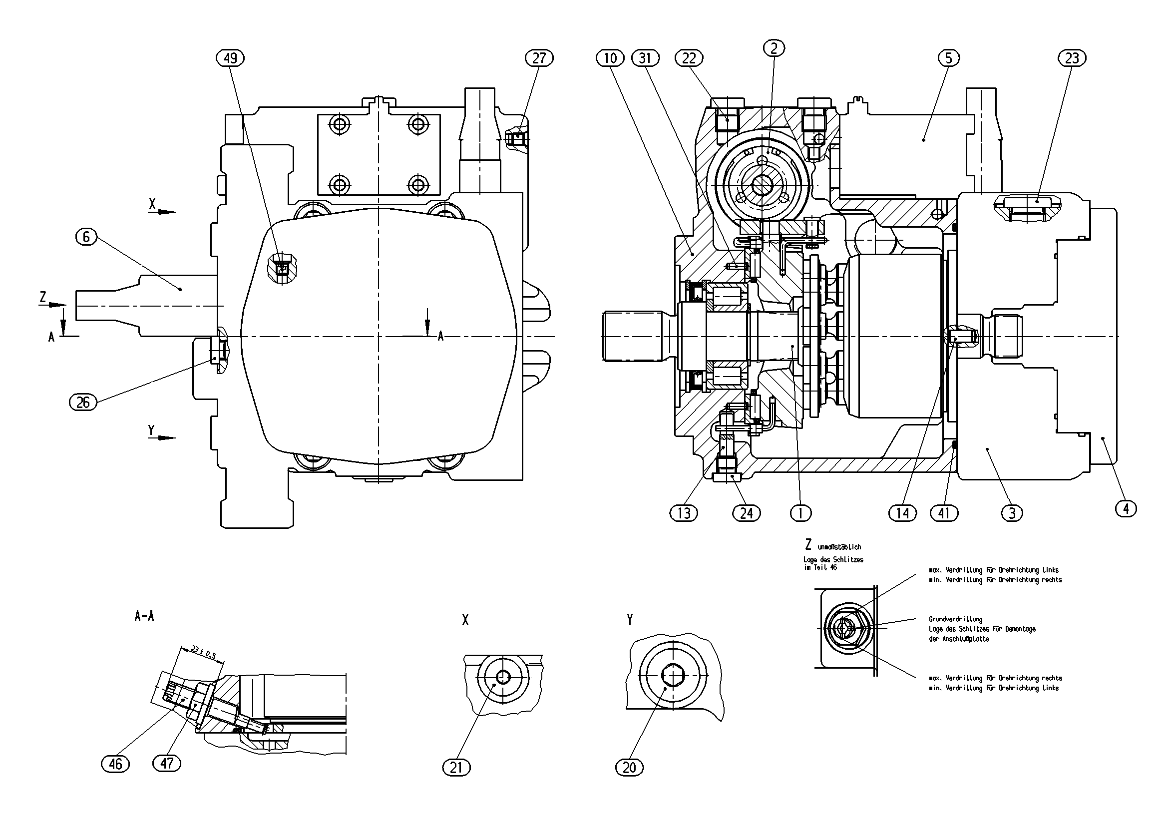 A10VG28EP1DM2/10L-NSC10F01XS-S — Zeichnung