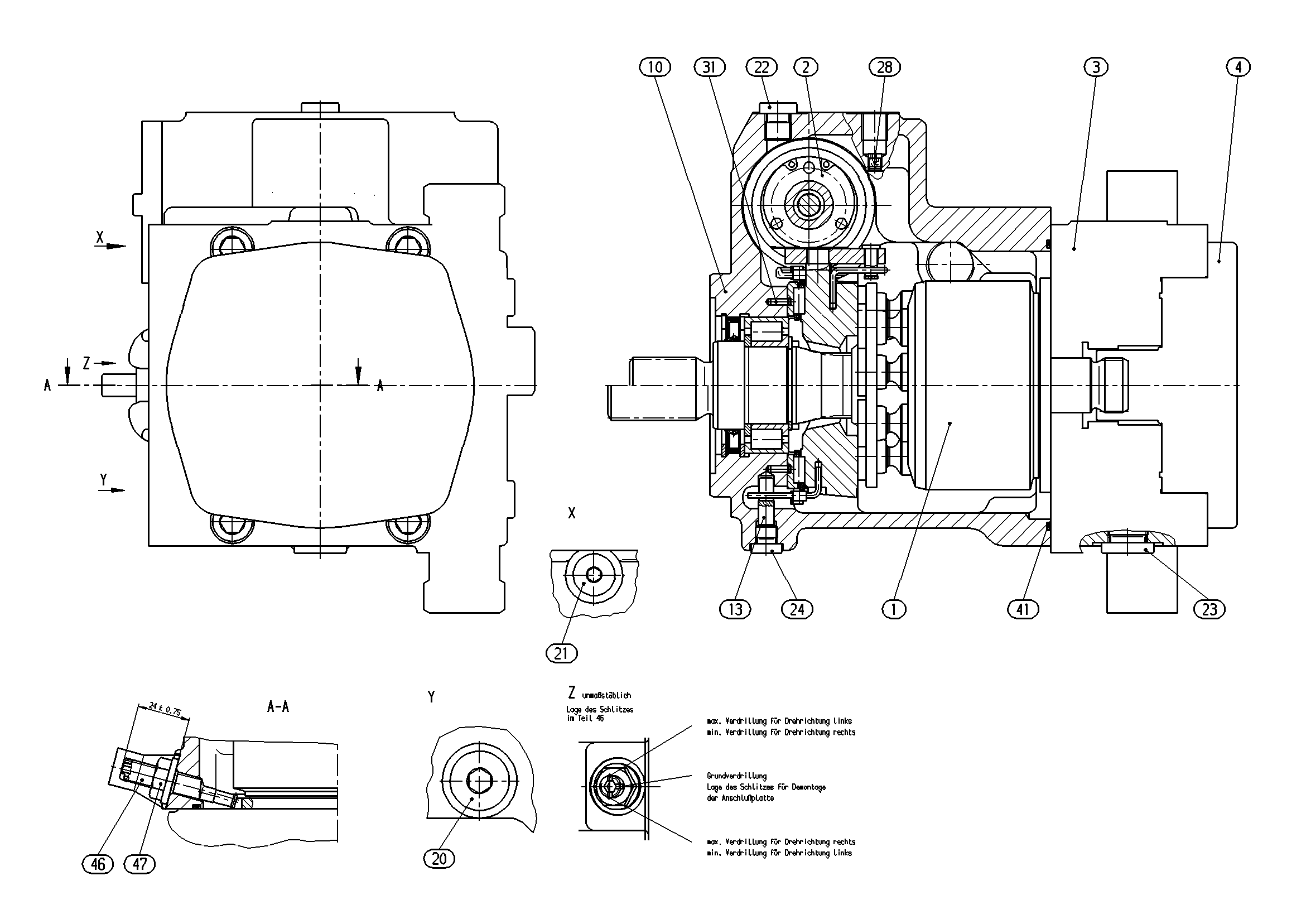AA10VG45DG1/10L-NSC60F023S-S — Zeichnung