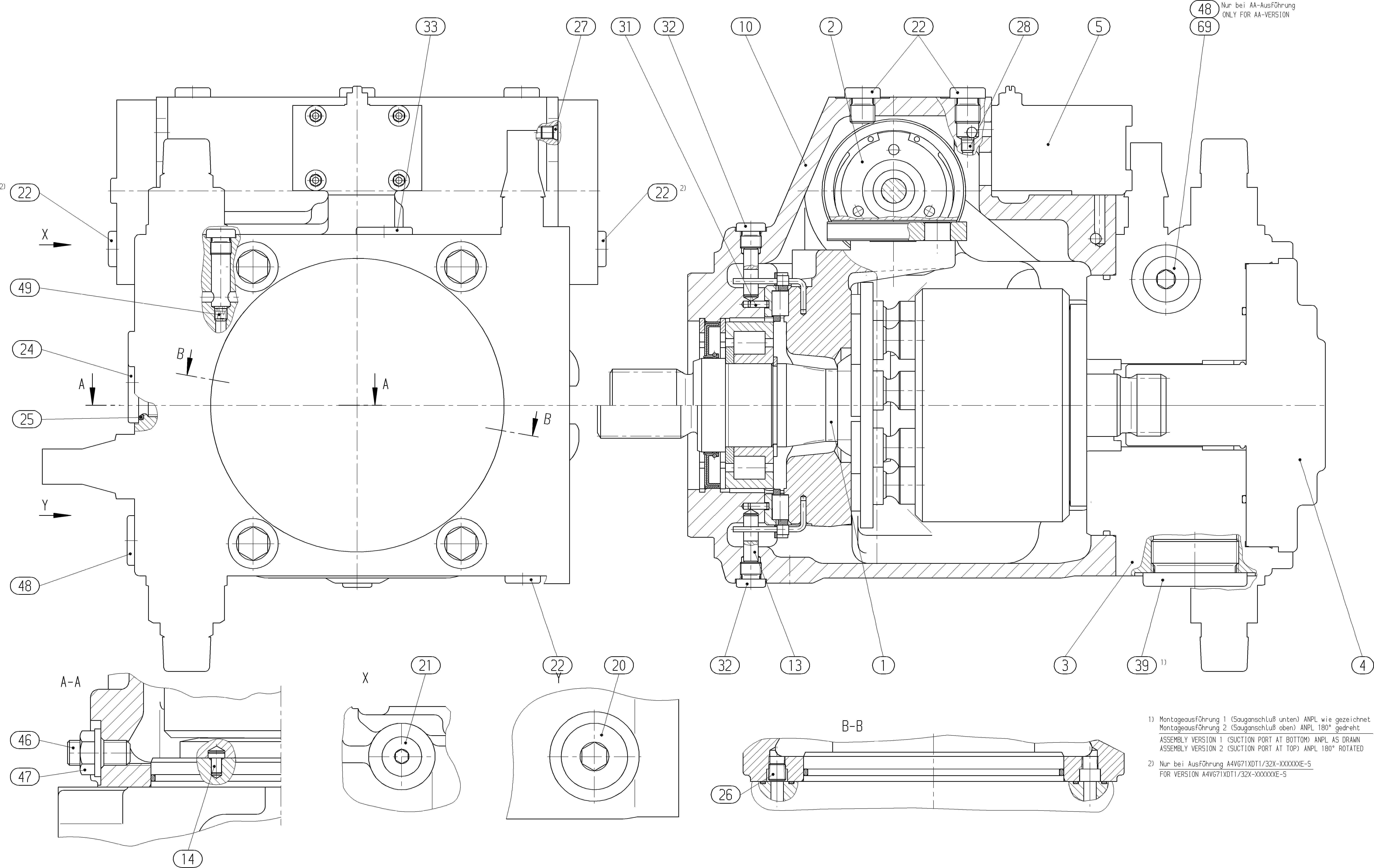 A4VG71EP3D1/32R-NAF10K021EH-S — Zeichnung