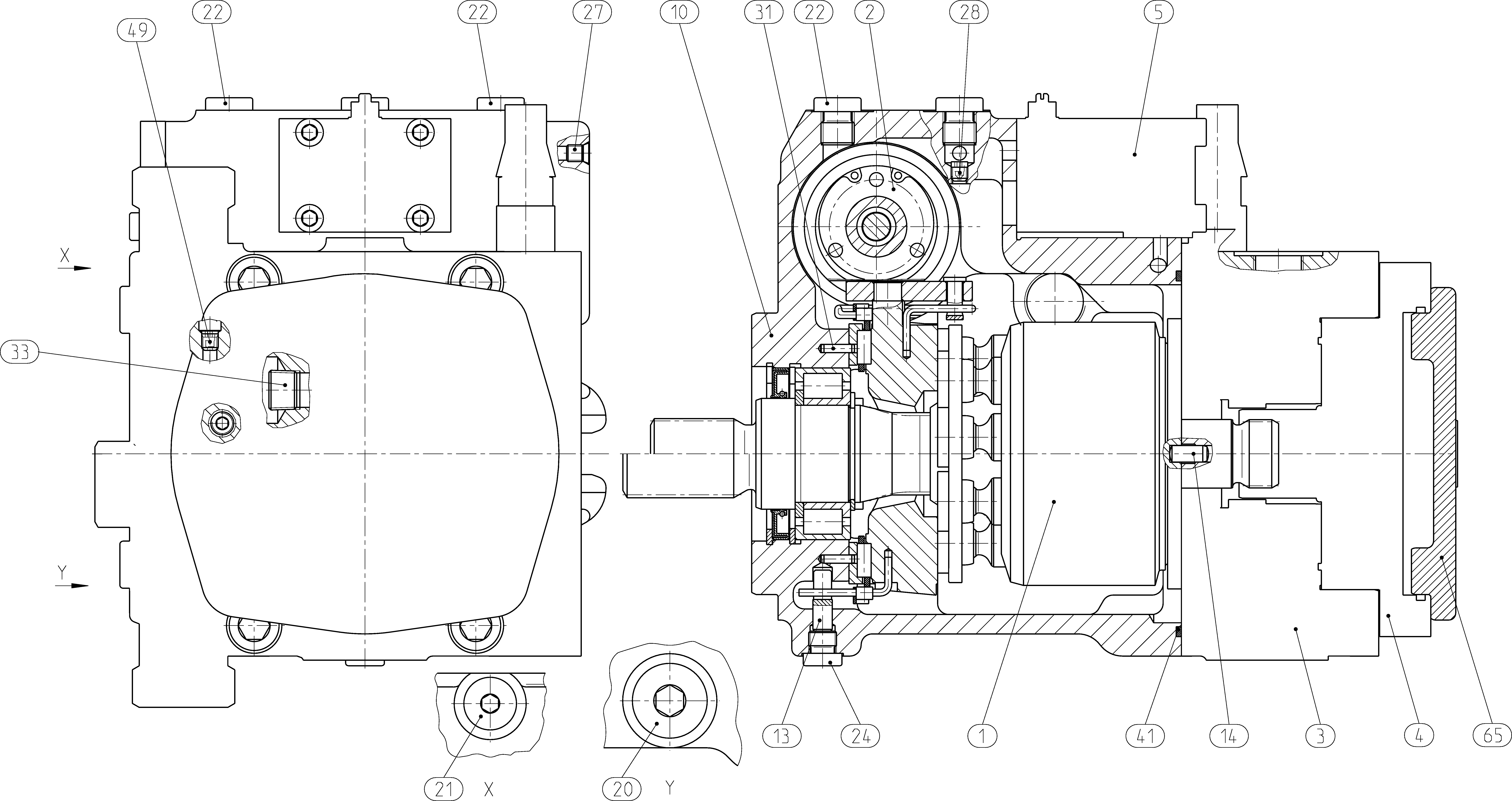 A10VG45EP4D1/10L-NSC10F025DP-S — Zeichnung