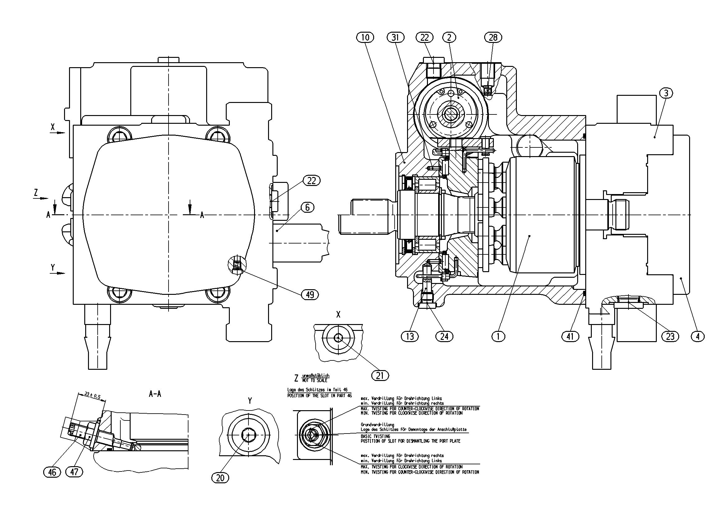AA10VG45DGD2/10L-NXC60F043S-S — Zeichnung