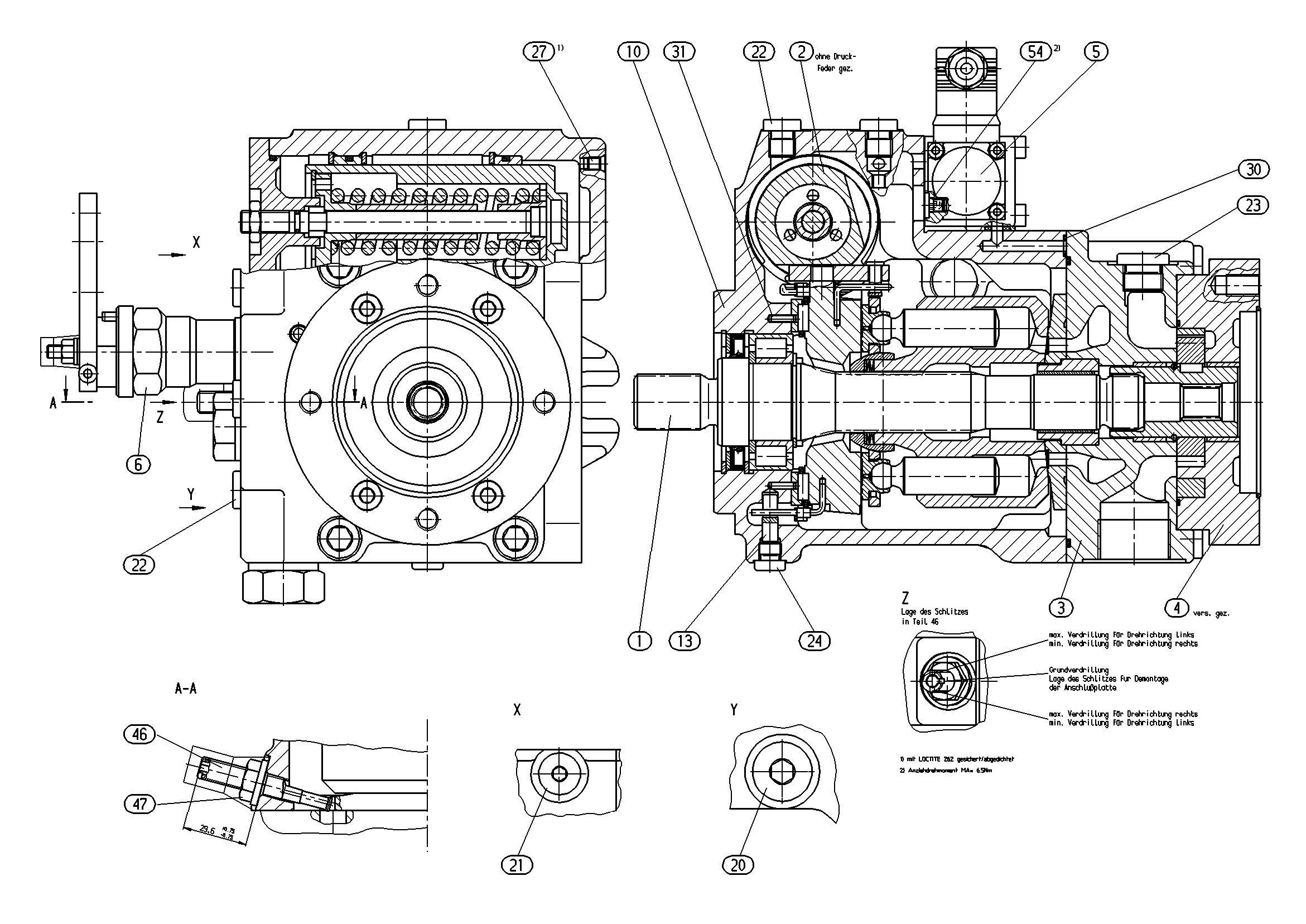 A11VG50DA13L/12R-PSC10F012S — Zeichnung