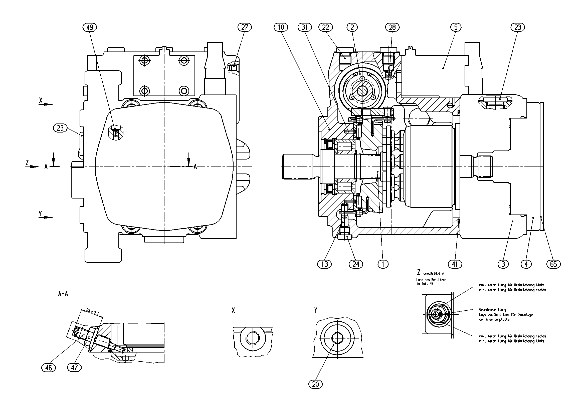 A10VG28HWDM1/10R-NSC10F015S-S — Zeichnung