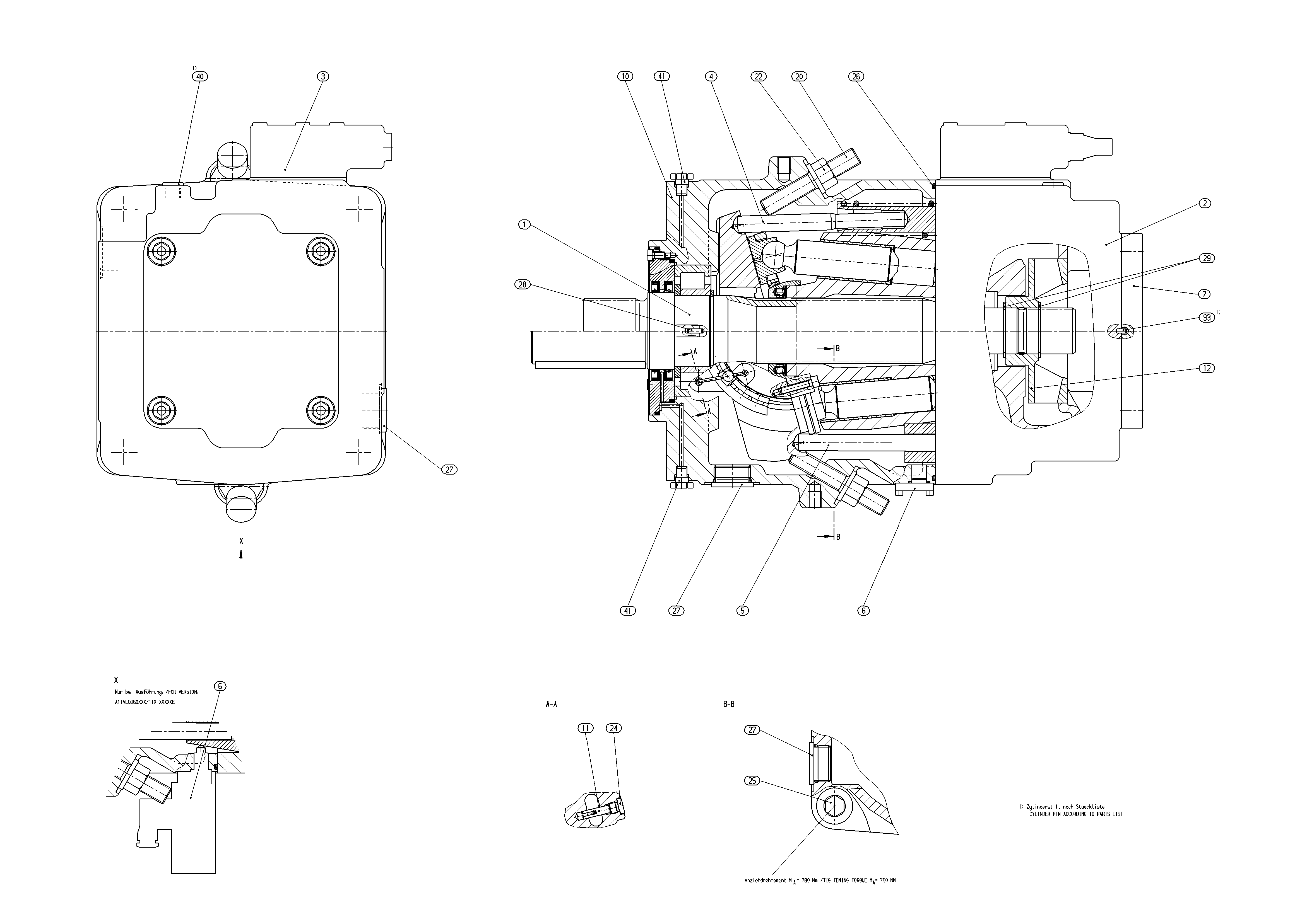 AA11VLO260EP2/11R-NXDXXK02X-S — Zeichnung