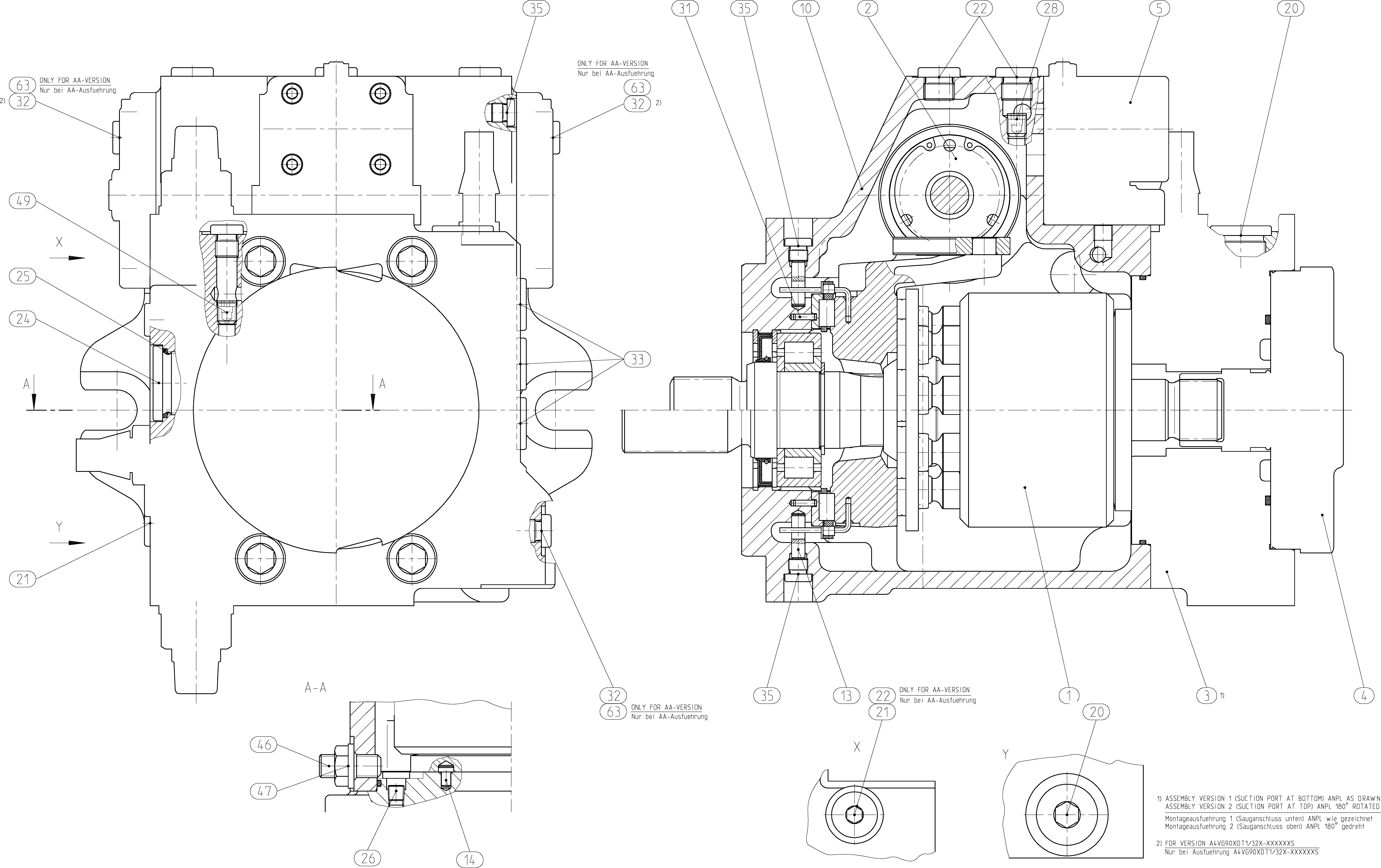 A4VG90EP4DT1/32L-NSF02F001SX-S — Zeichnung