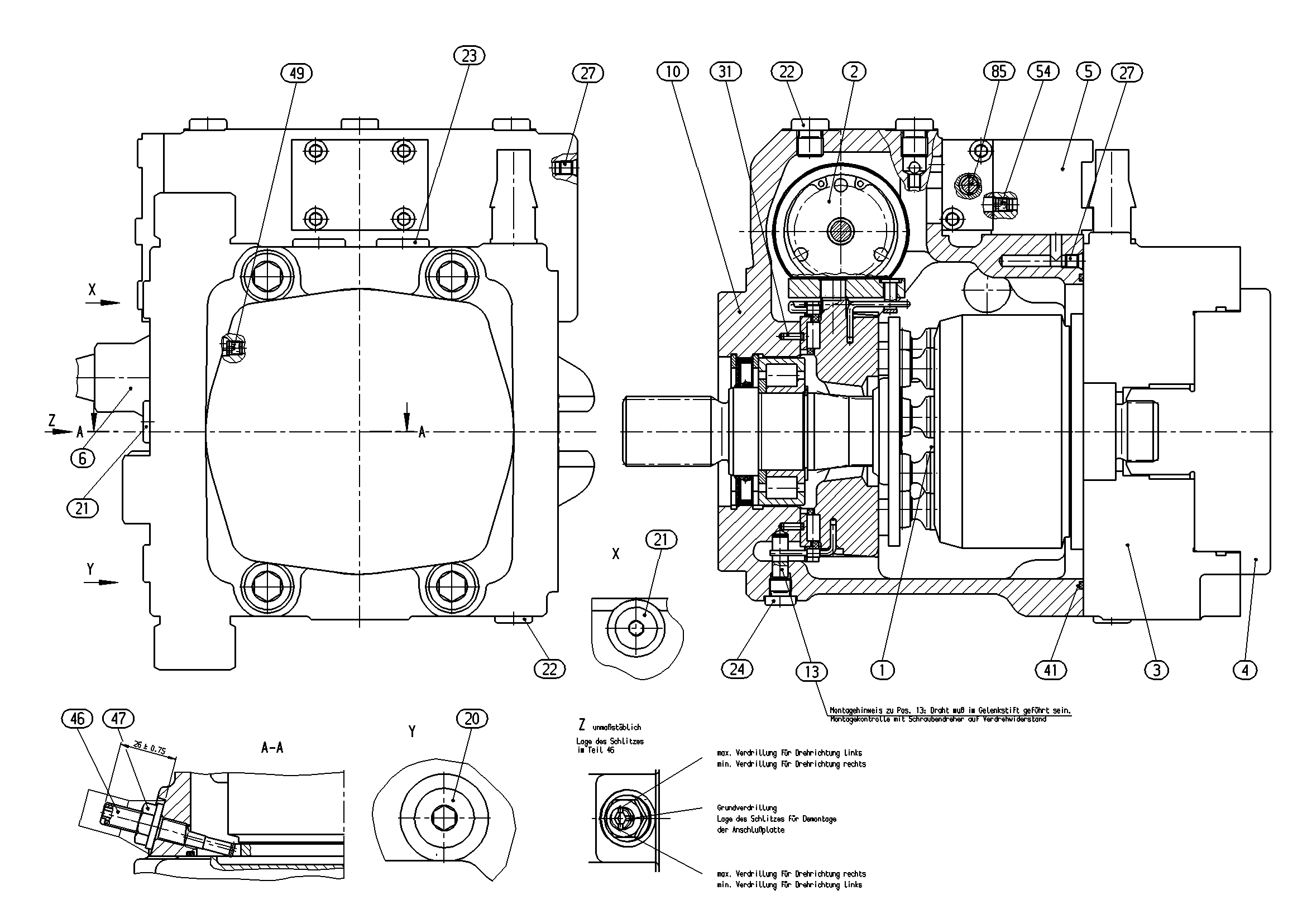 A10VG63DA1D4/10R-NSC10F025SP — Zeichnung
