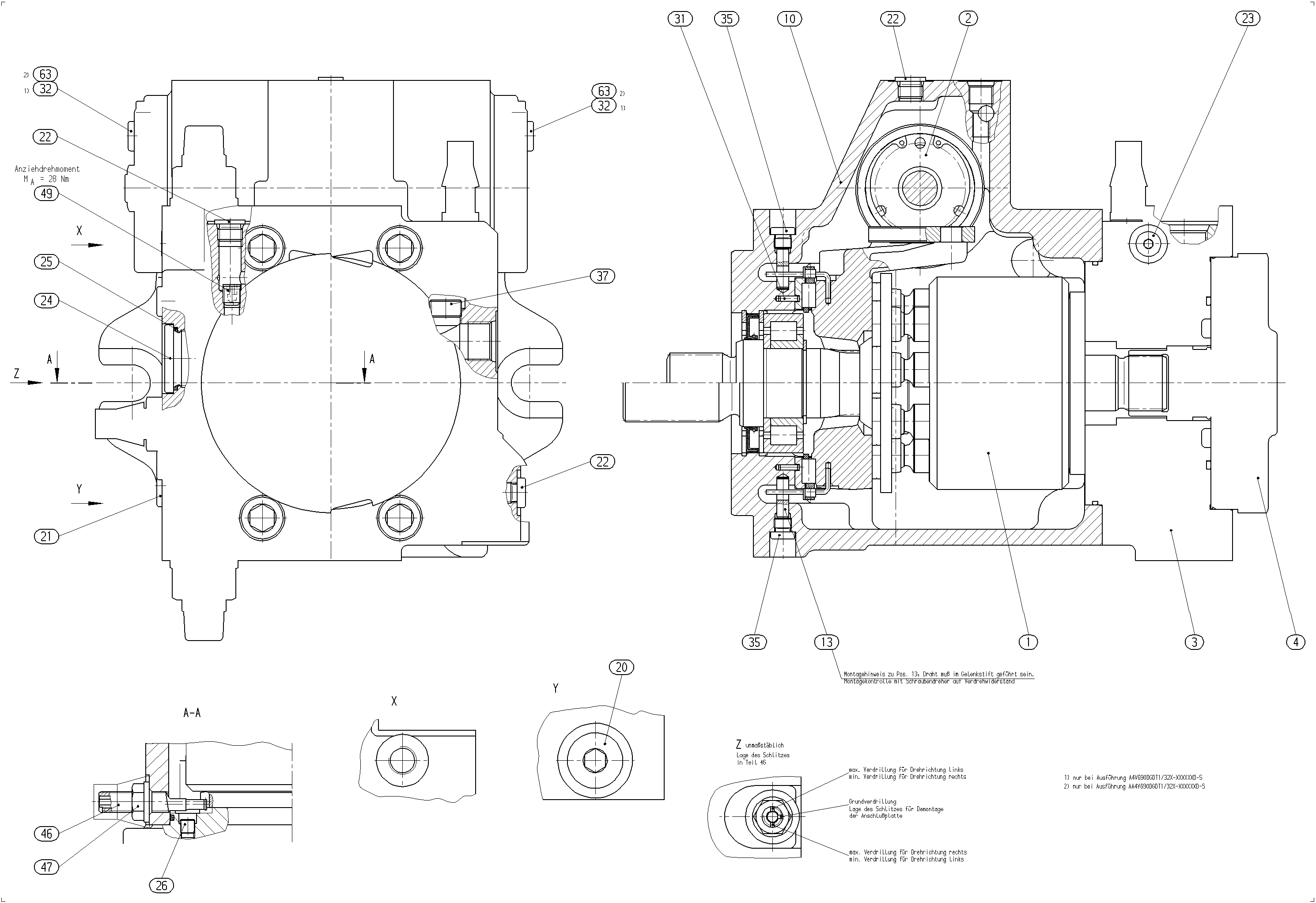 AA4VG90DGD1/32R-NZFXXF001D-S — Zeichnung