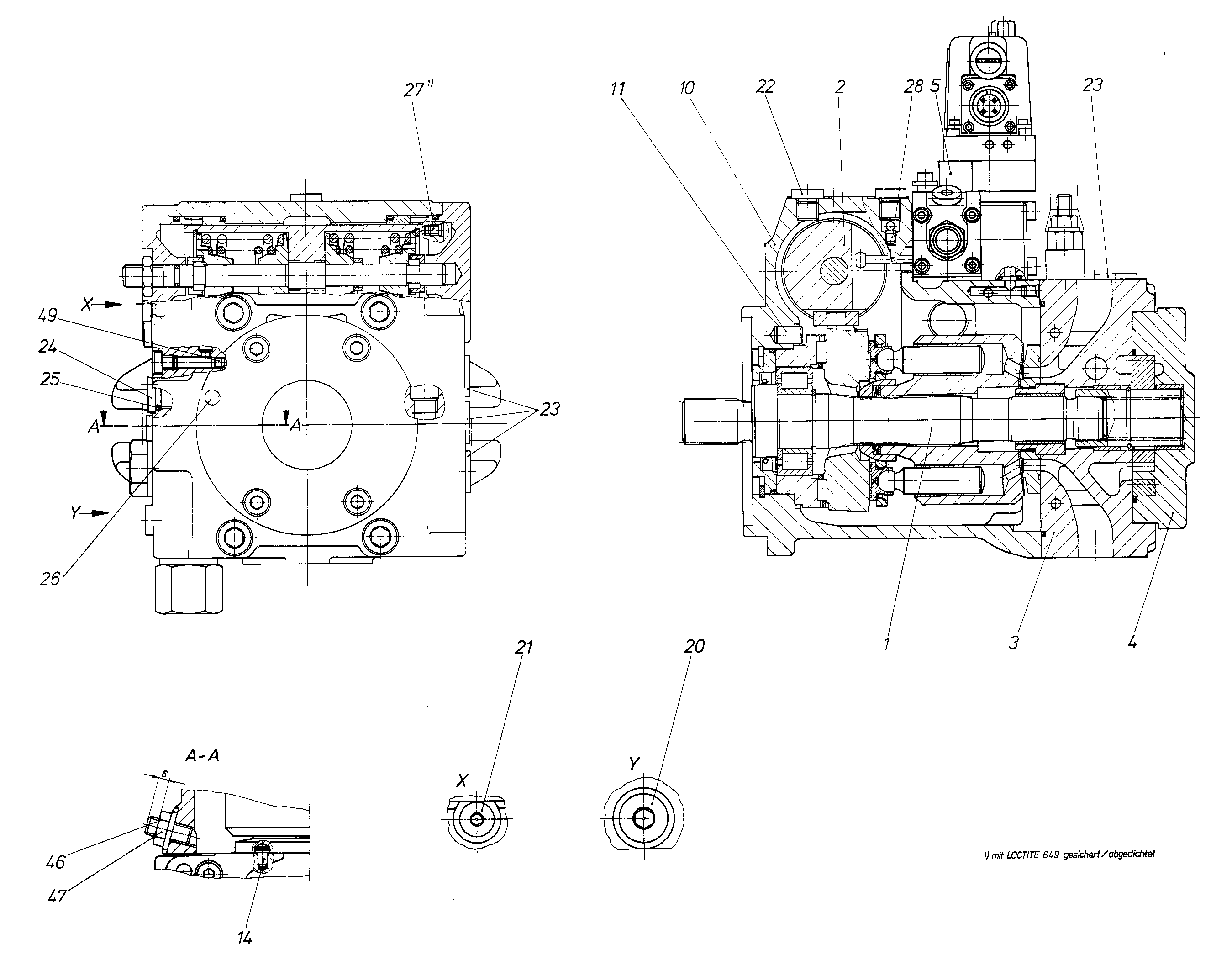 A4VG40ESD1/31L-PUC02F003S — Zeichnung