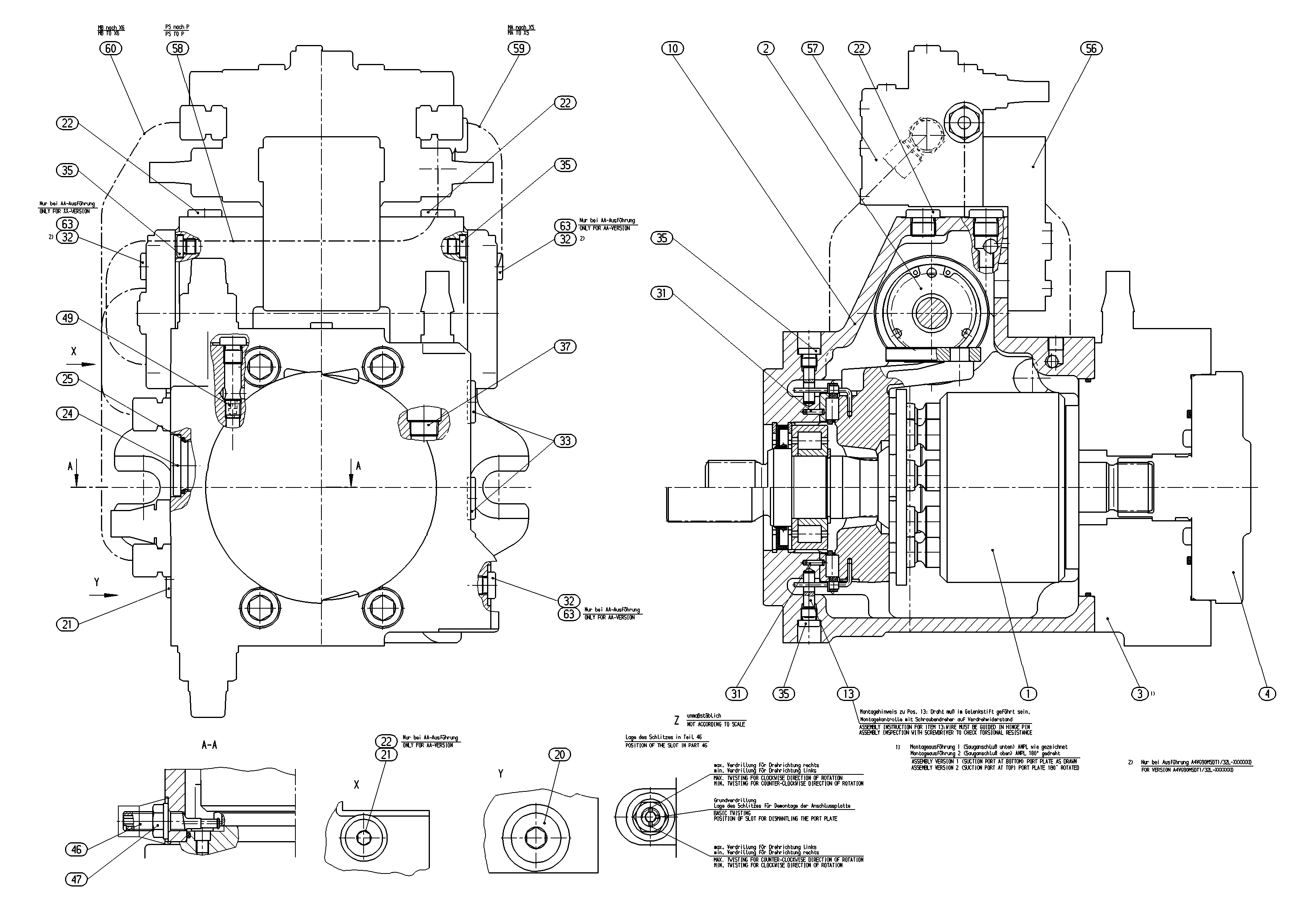 A4VG90MSD1/32L-NZX02F021D-S — Zeichnung