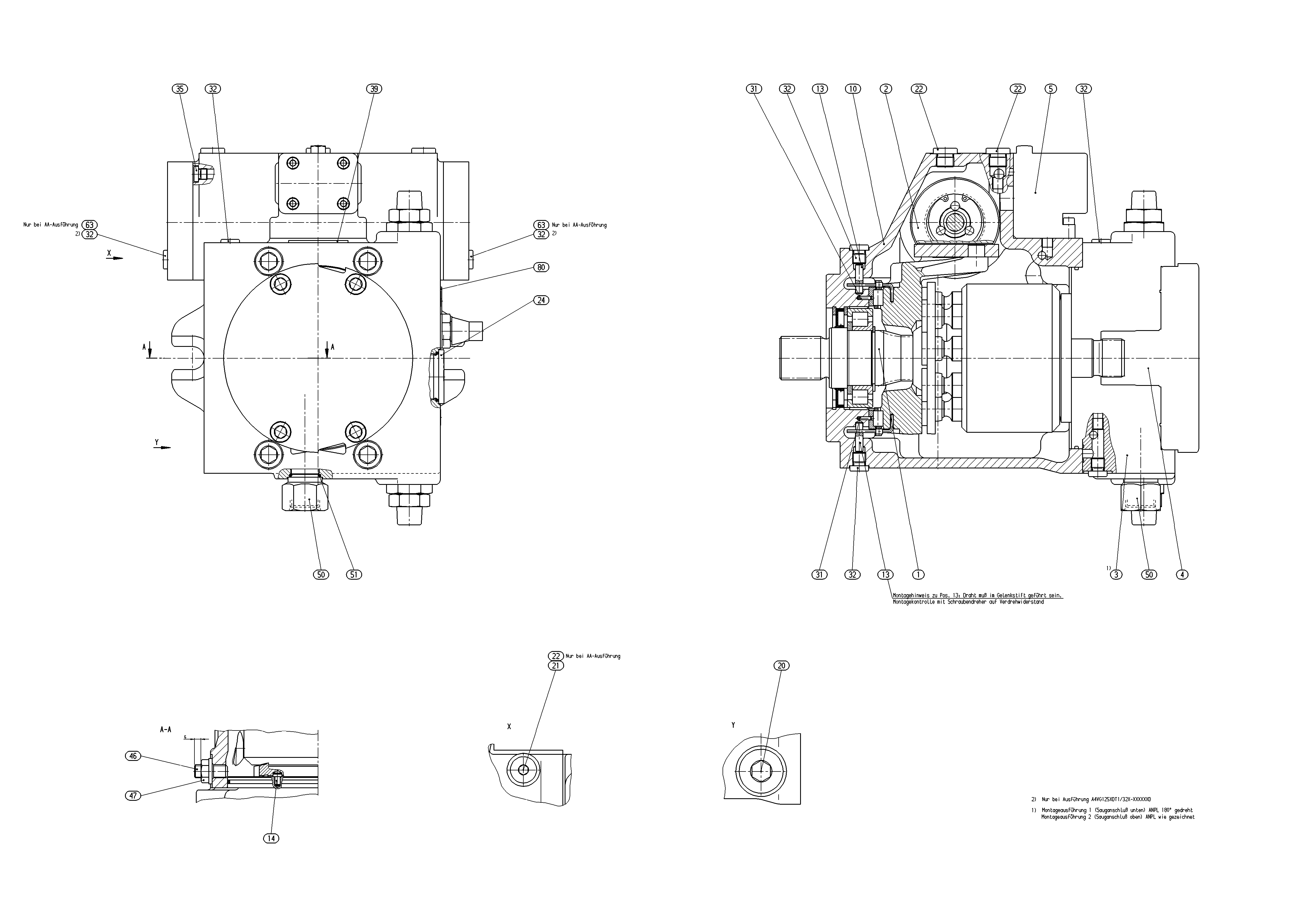 AA4VG125HDX/32L-NSFXXFXX1D-S'M1' — Zeichnung