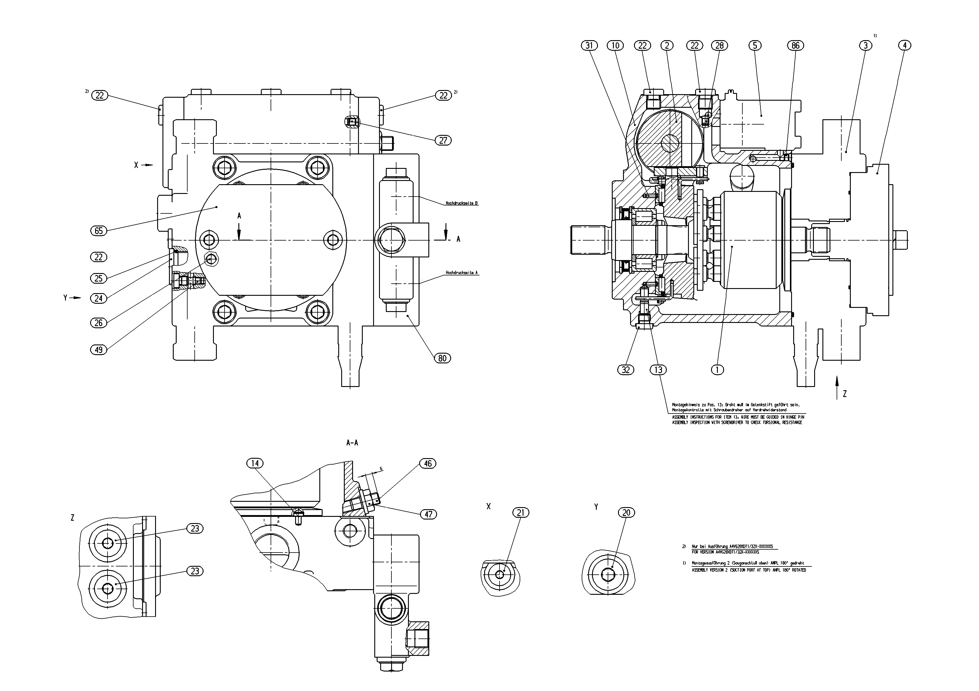 A4VG28EZ1DT1/32R-NSC13F013SH-S — Zeichnung