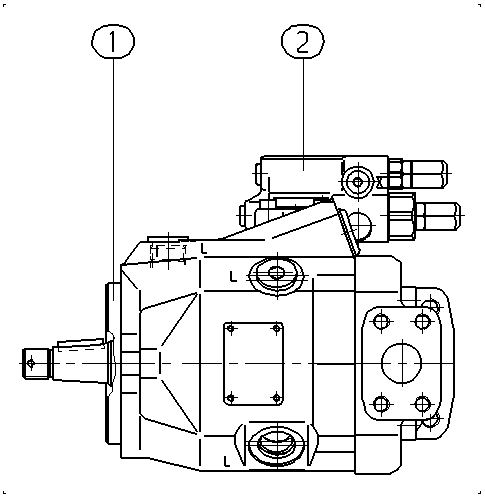 A A10V O 45 DFR /52L-PCC12N00 -S1530 — Zeichnung