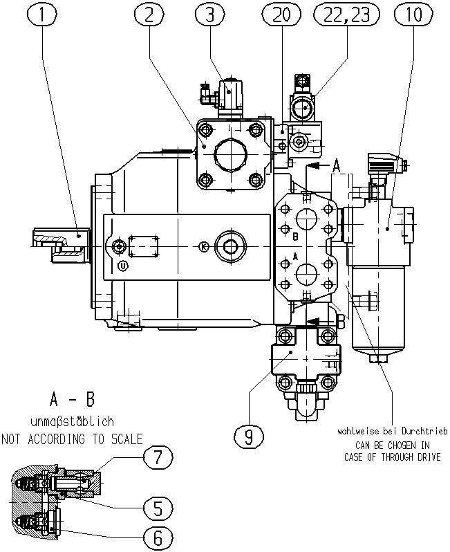 P A4VSG 180 HS4 /30L-PZB10K049F — Zeichnung