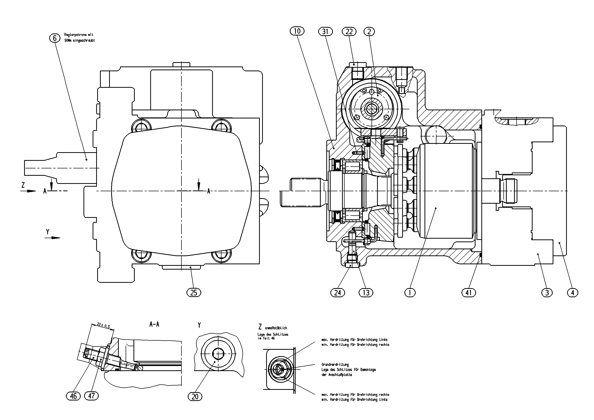 AA10VG45DG2/10R-NSCXXK045E-S — Zeichnung