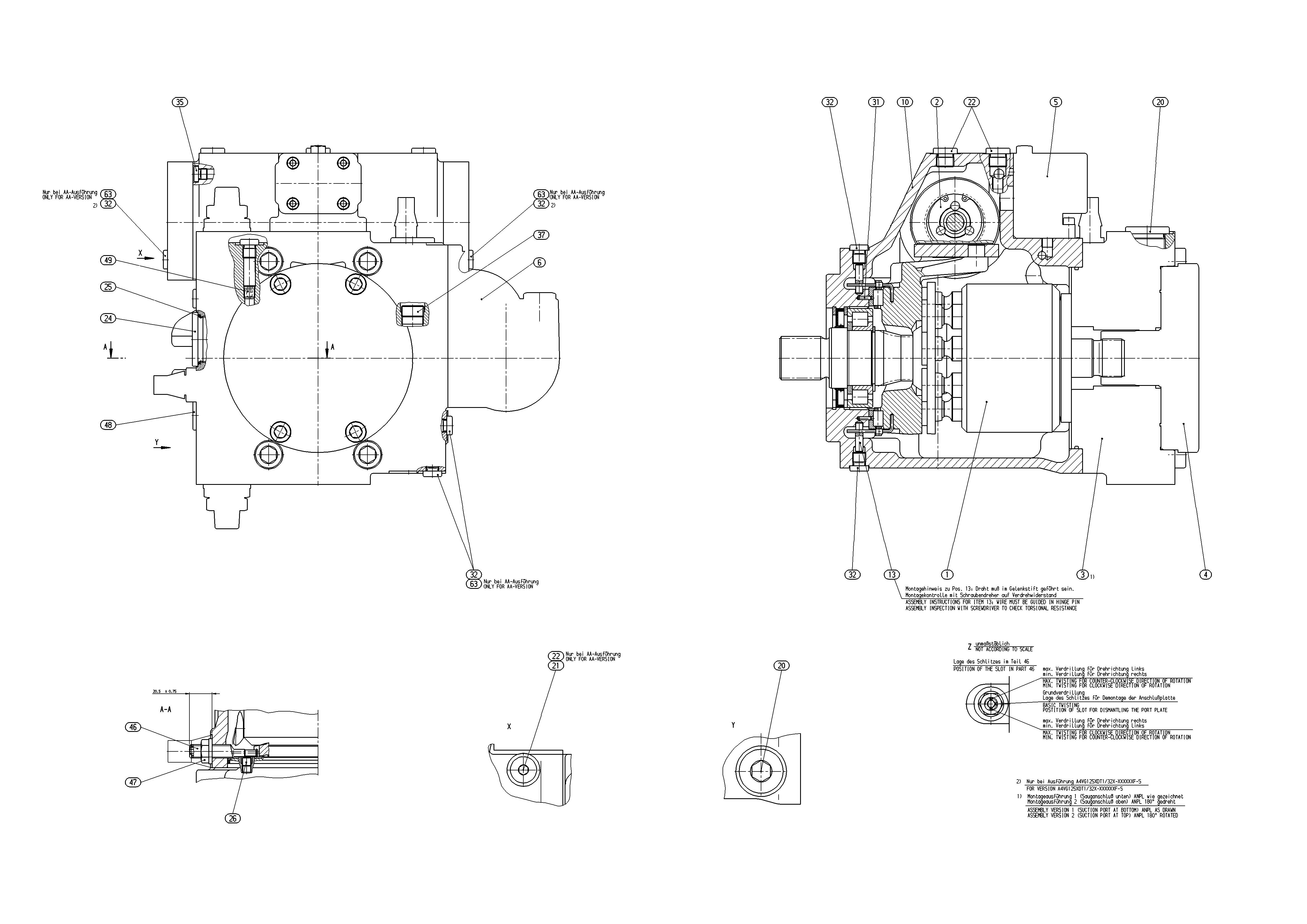 A4VG140DE2D1/32R-NTF02F071LP-S — Zeichnung