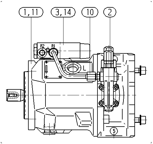 A A10V O 45 DFSR/31R-PSC62K01 -SO888 — Zeichnung
