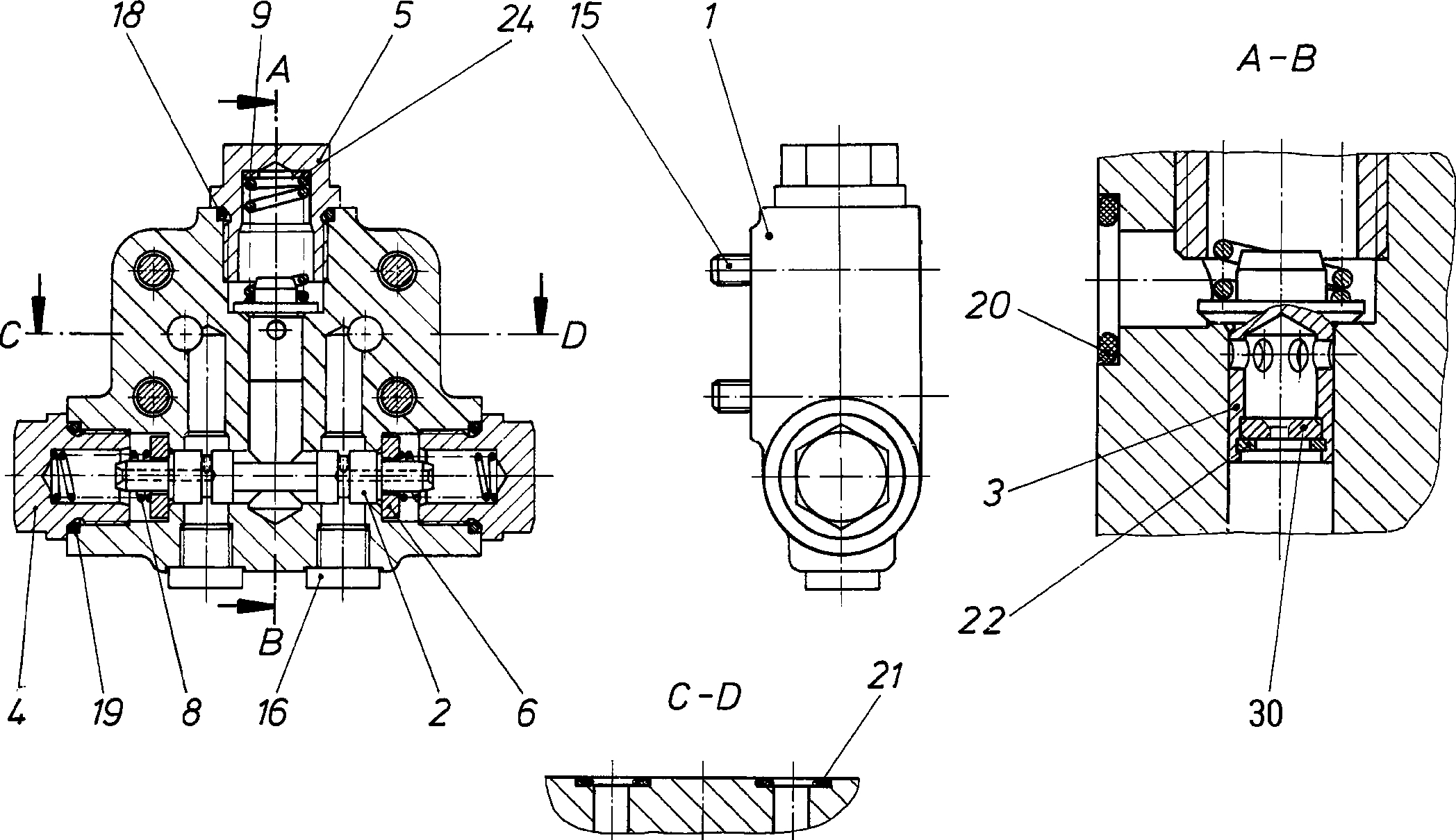 FLUSH/BOOST PRESSURE VALVE — Zeichnung