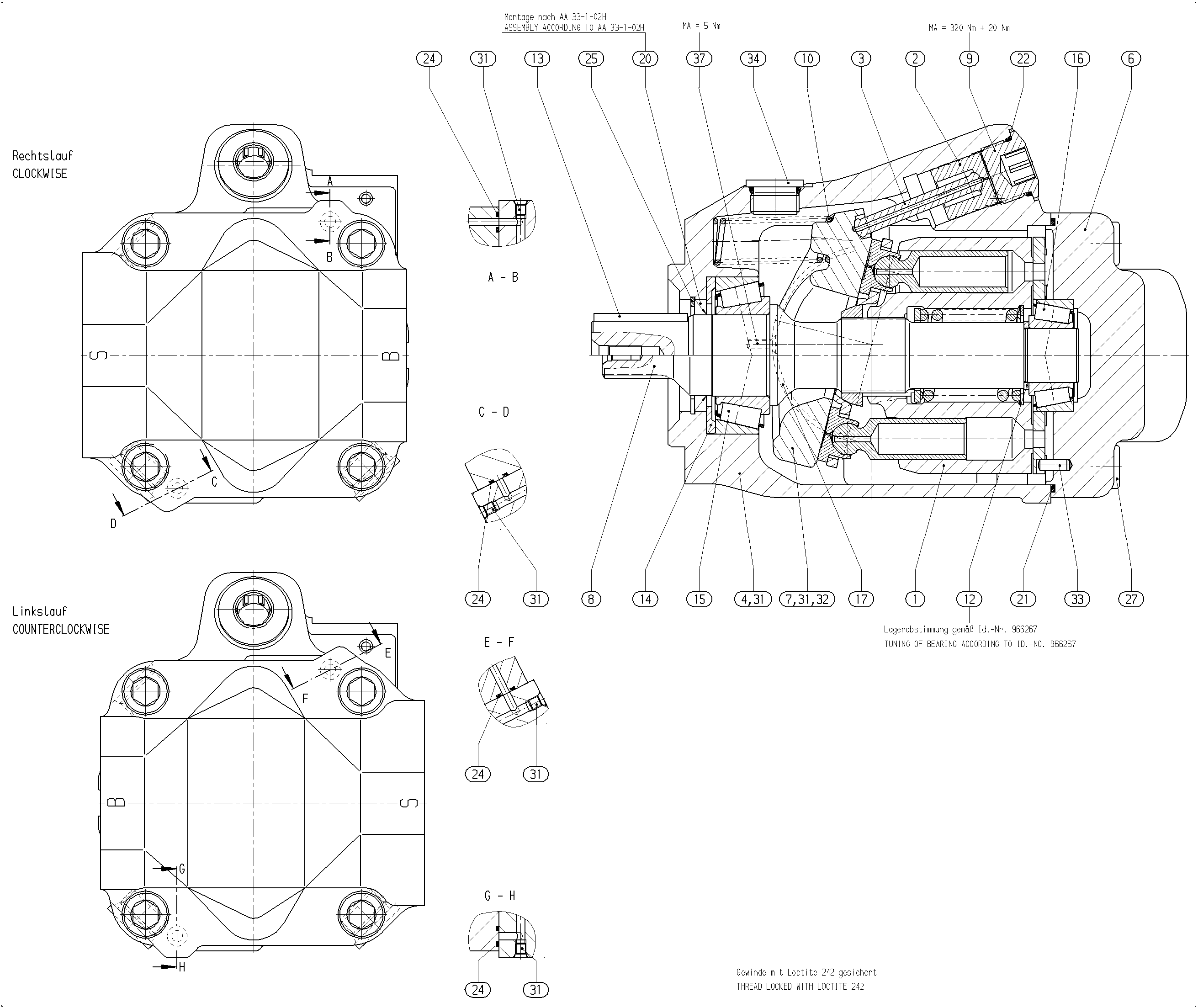 G A10V O 85 OV /52L-VUC12N00 -SO710 — Zeichnung