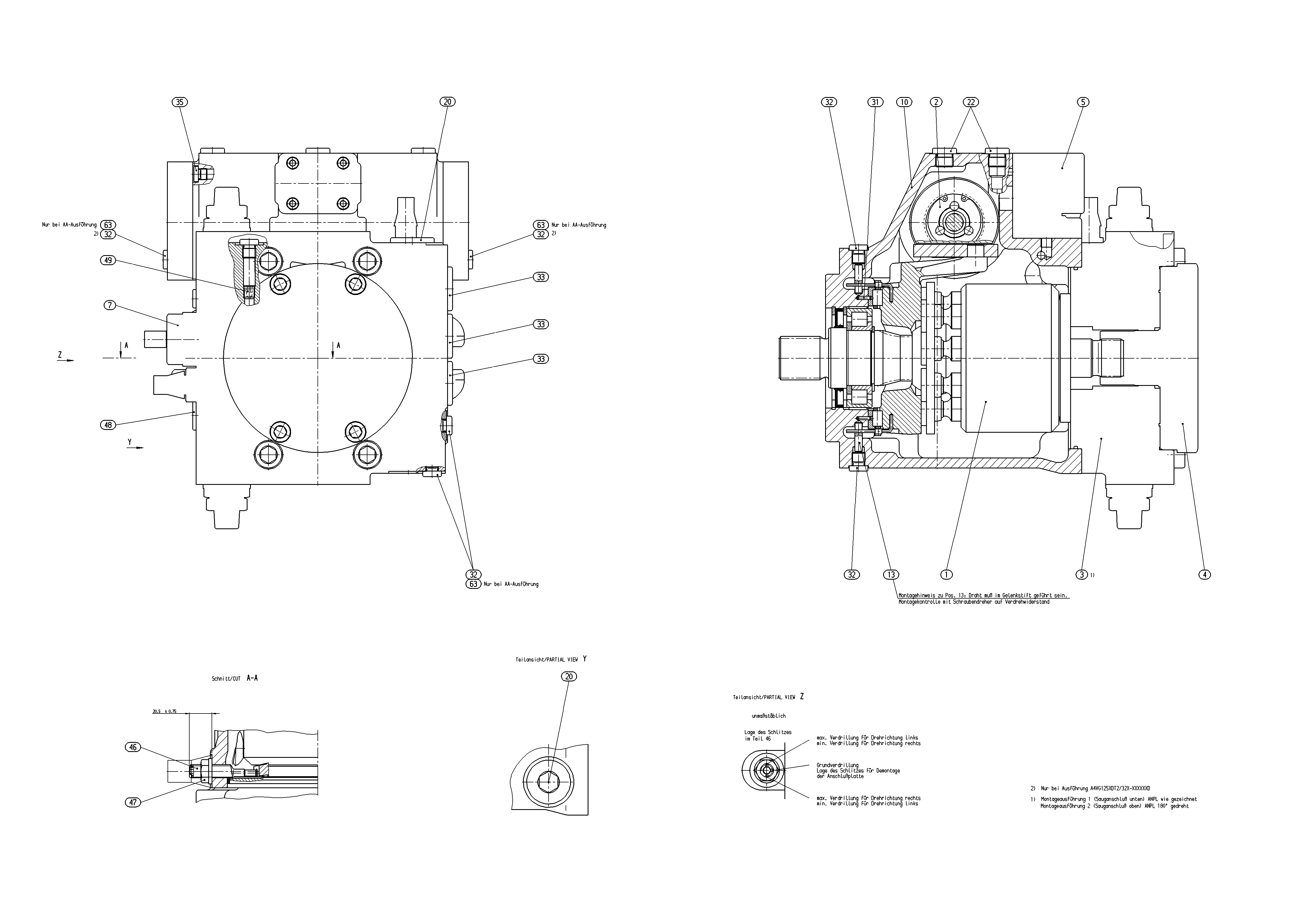A4VG125EZ2DX/32L-NZF02F001ST-S — Zeichnung