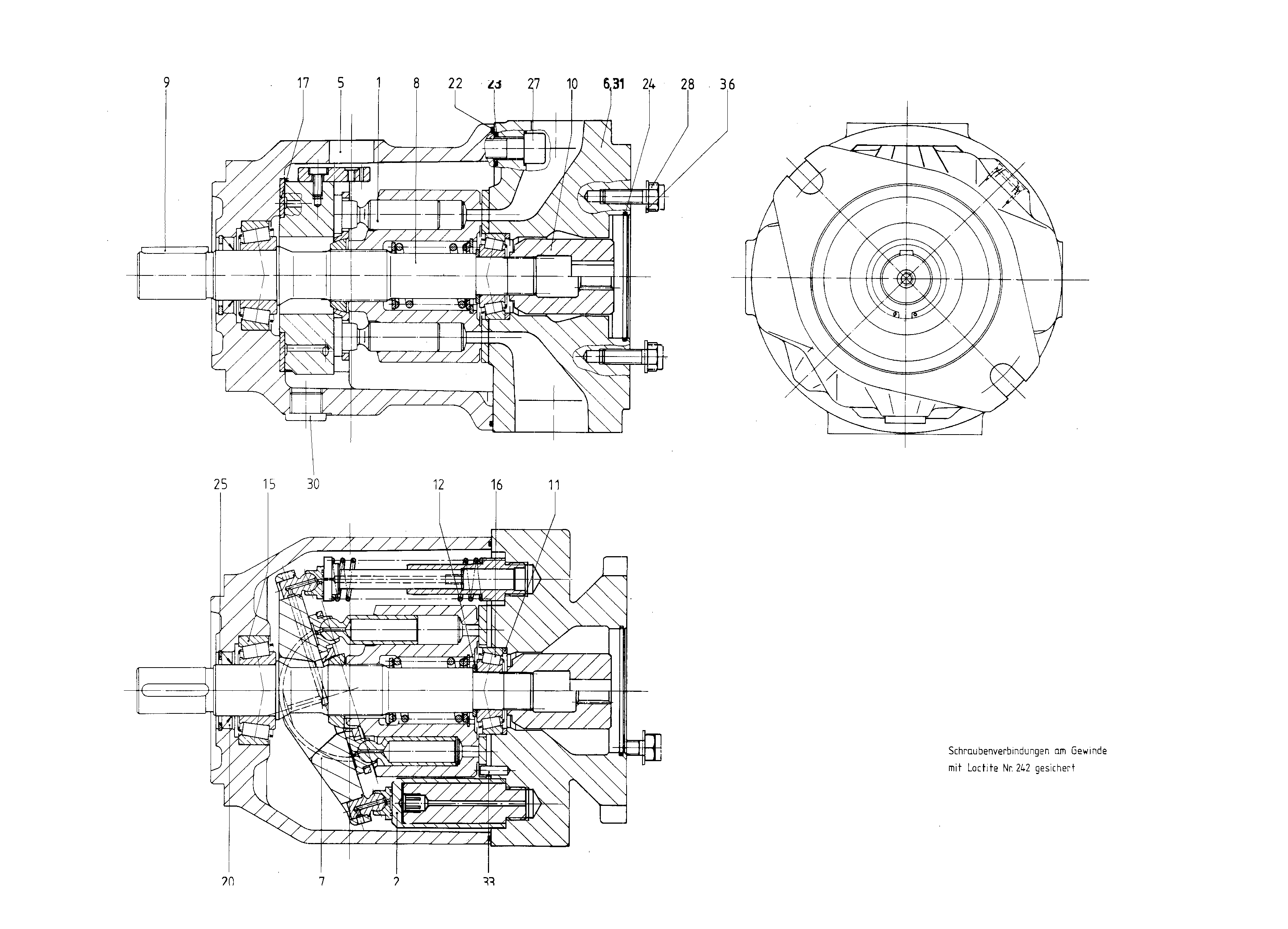 G A10VSO 71 OV /31R-PPA12K51 LR -SO136 — Zeichnung