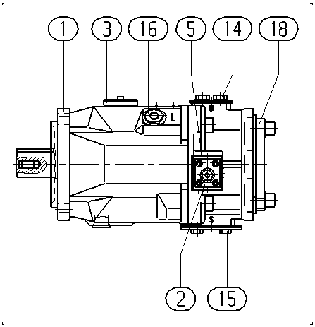AAA10VSO140DFEH/31R-PKD62K08 — Zeichnung