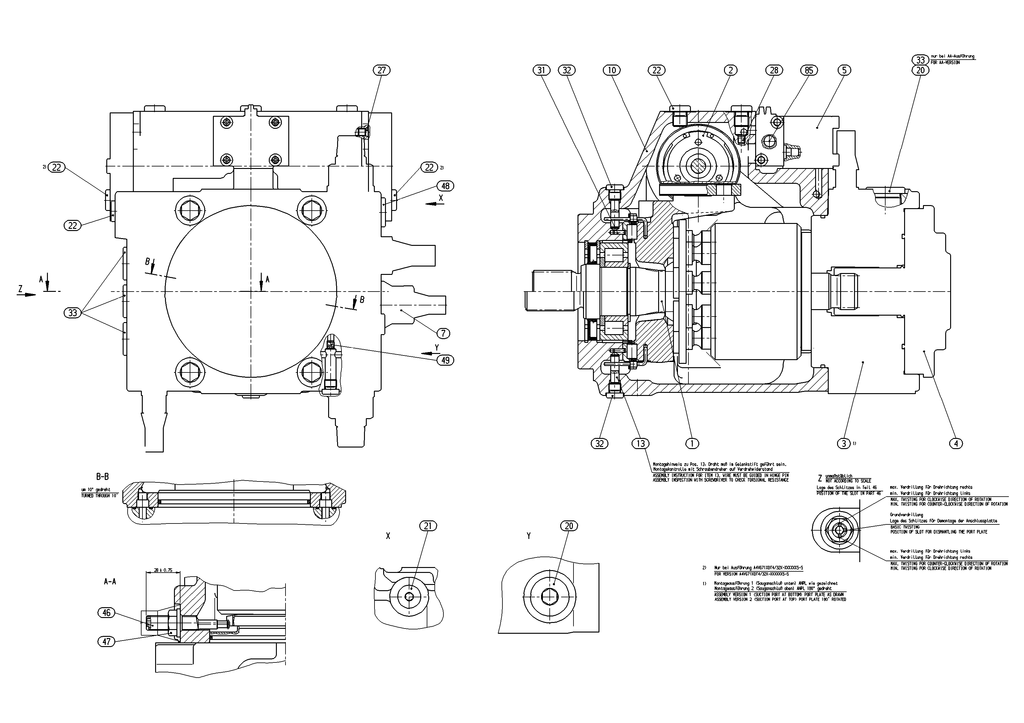 A4VG71EP2D8/32R-NZF02F021SH-S — Zeichnung