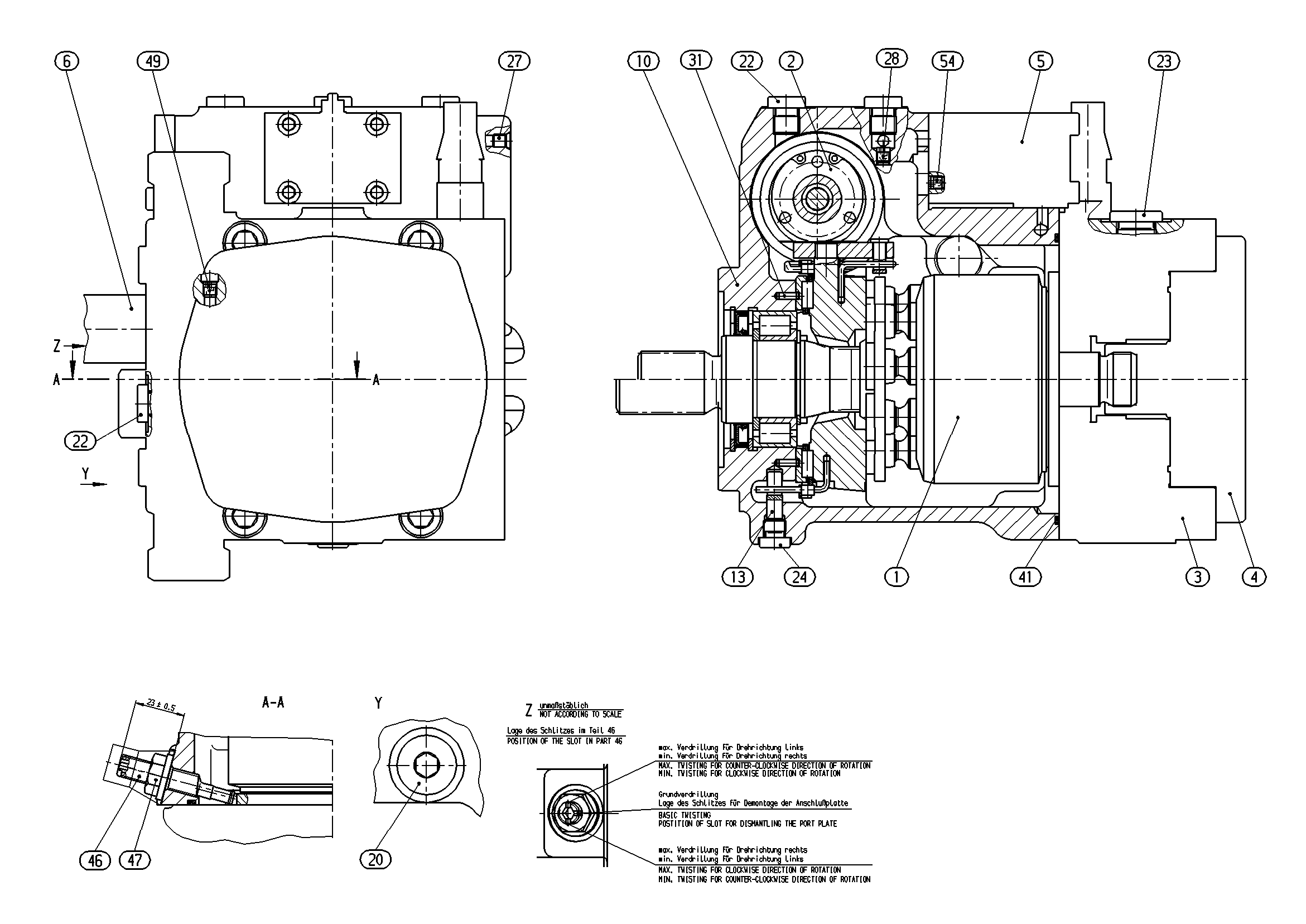 A10VG45DA1DM7/10R-NSC10F015S-S — Zeichnung
