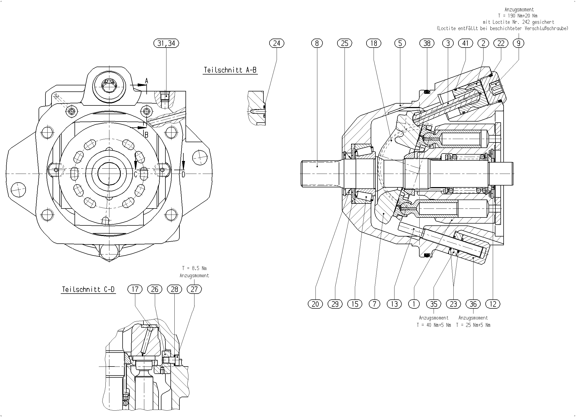 G A10VEC 45 OV /52W1-VRF -S1043 — Zeichnung