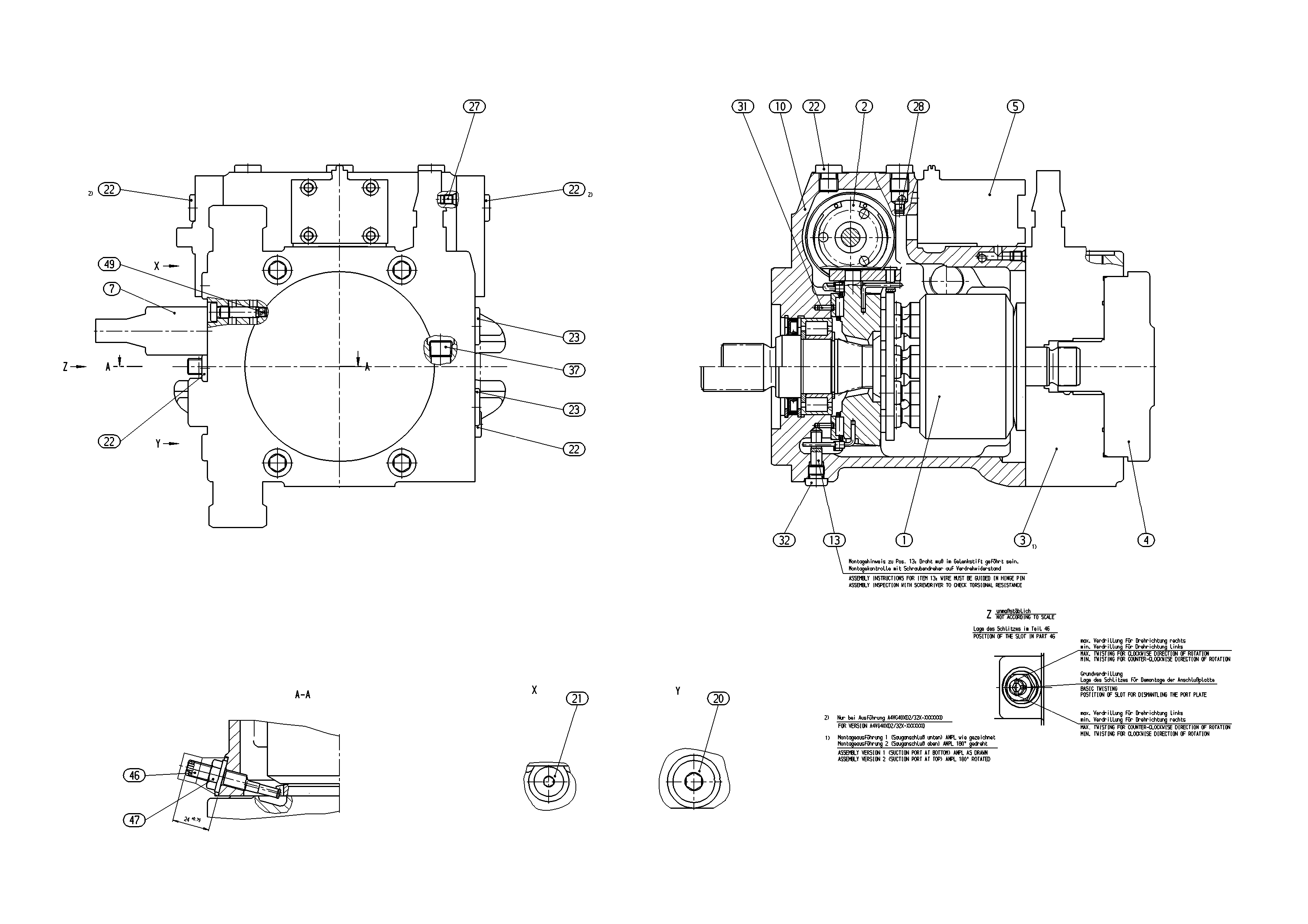 A4VG40HDD2/32L-NSC02F015D — Zeichnung