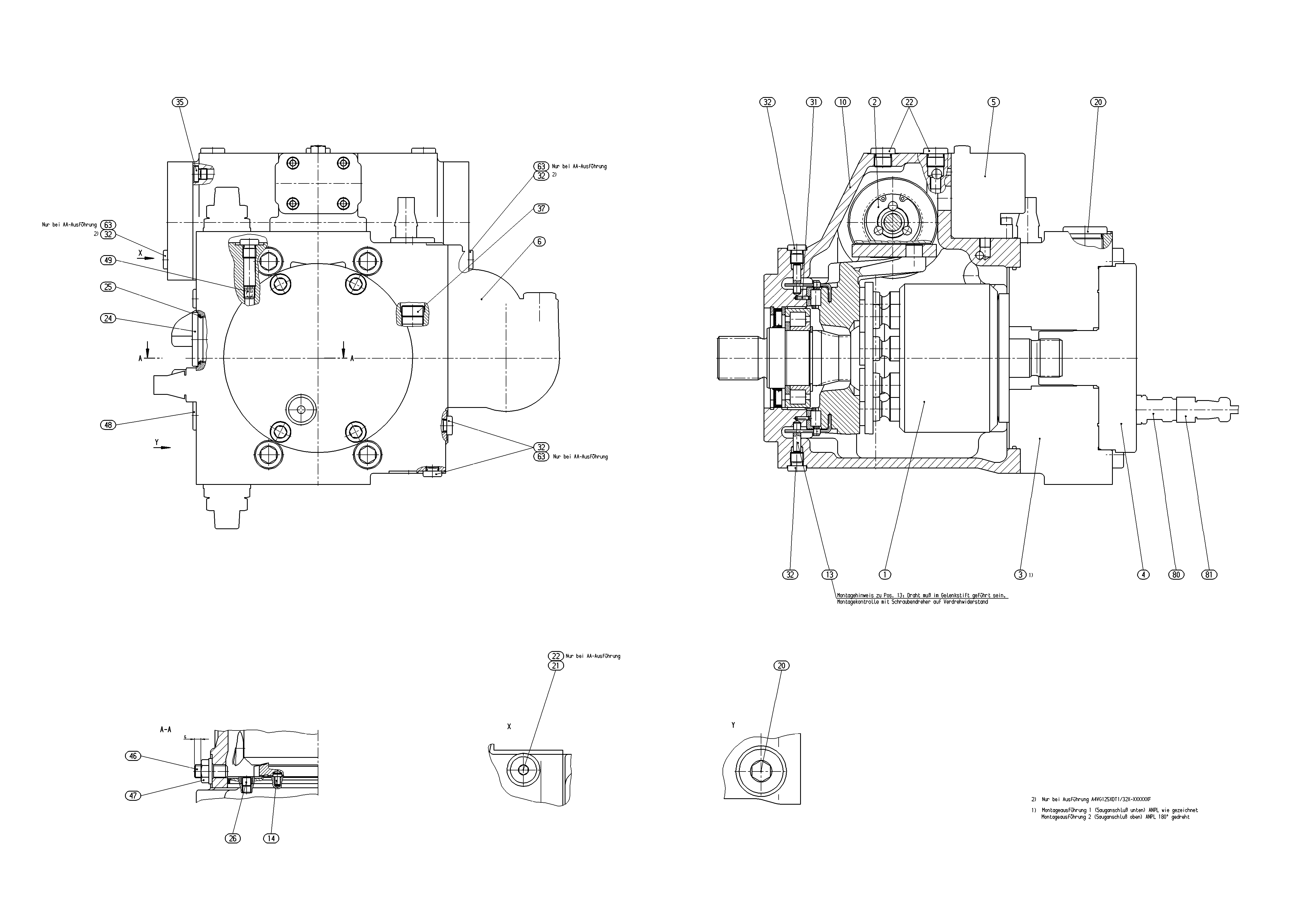 A4VG125EP2D1/32R-NZF02F001M-S — Zeichnung