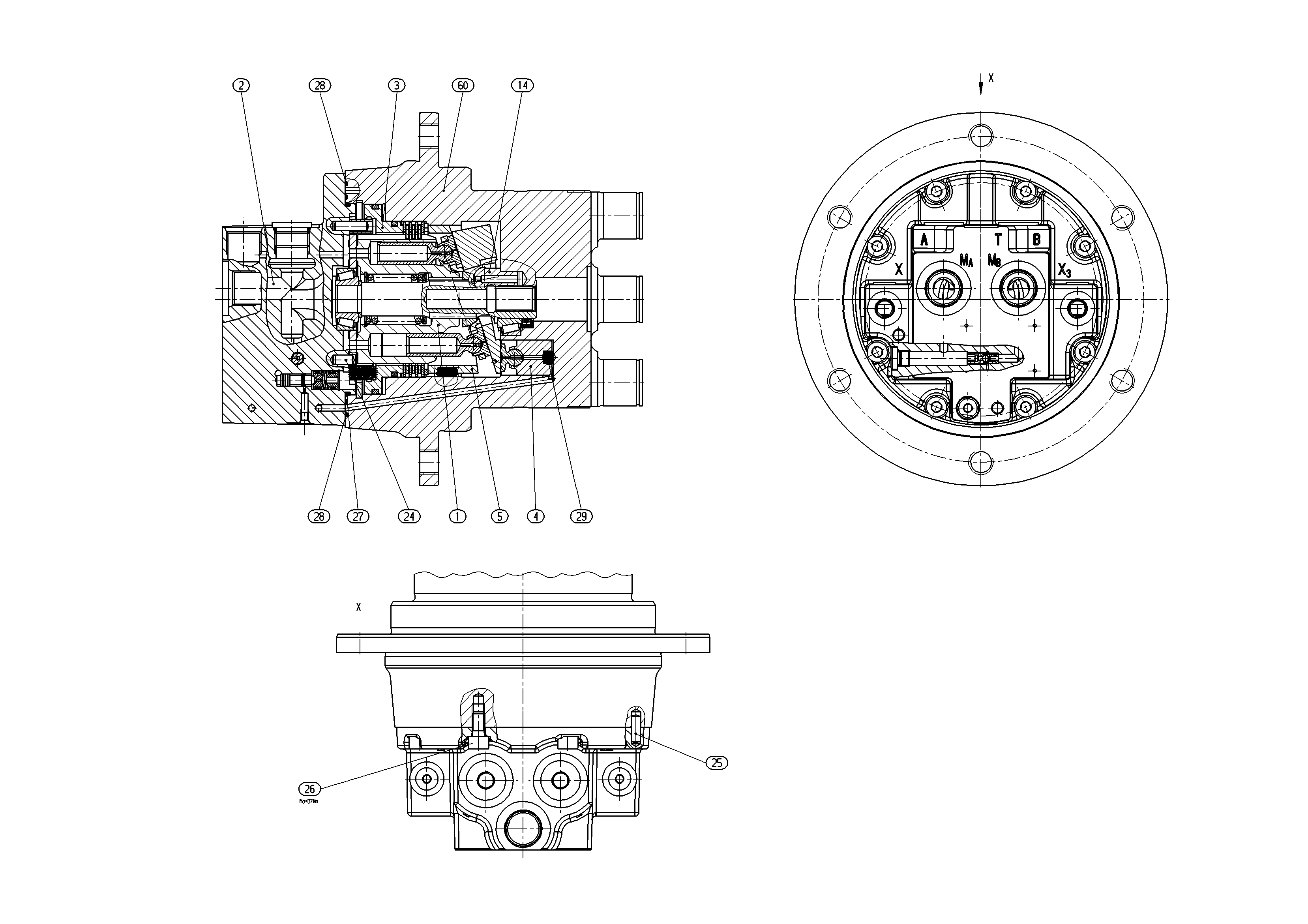 A10VT28HZ/10W100-NN66B020 — Zeichnung