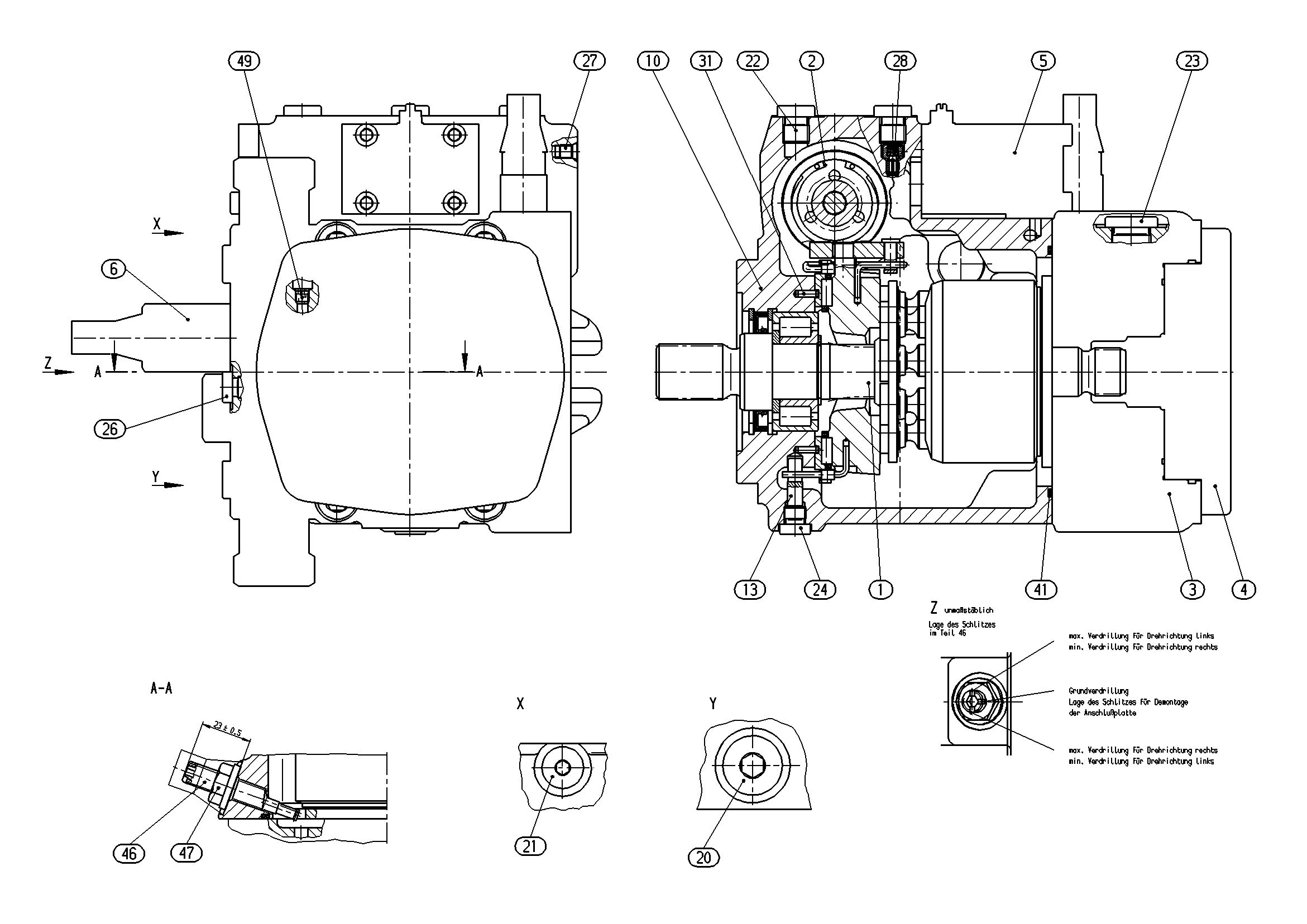 A10VG28HDDM3L/10R-NSC10FXX3S-S — Zeichnung