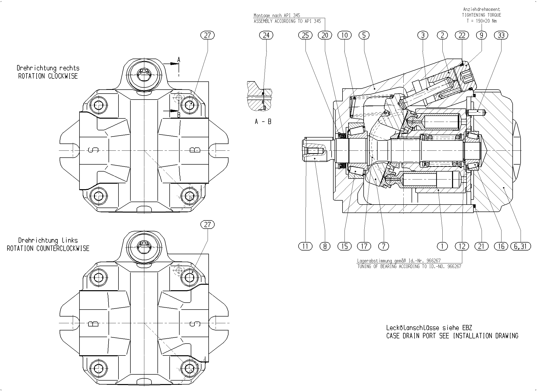 G A10VNO 45 OV /52R-VRC07N00 -S1668 — Zeichnung