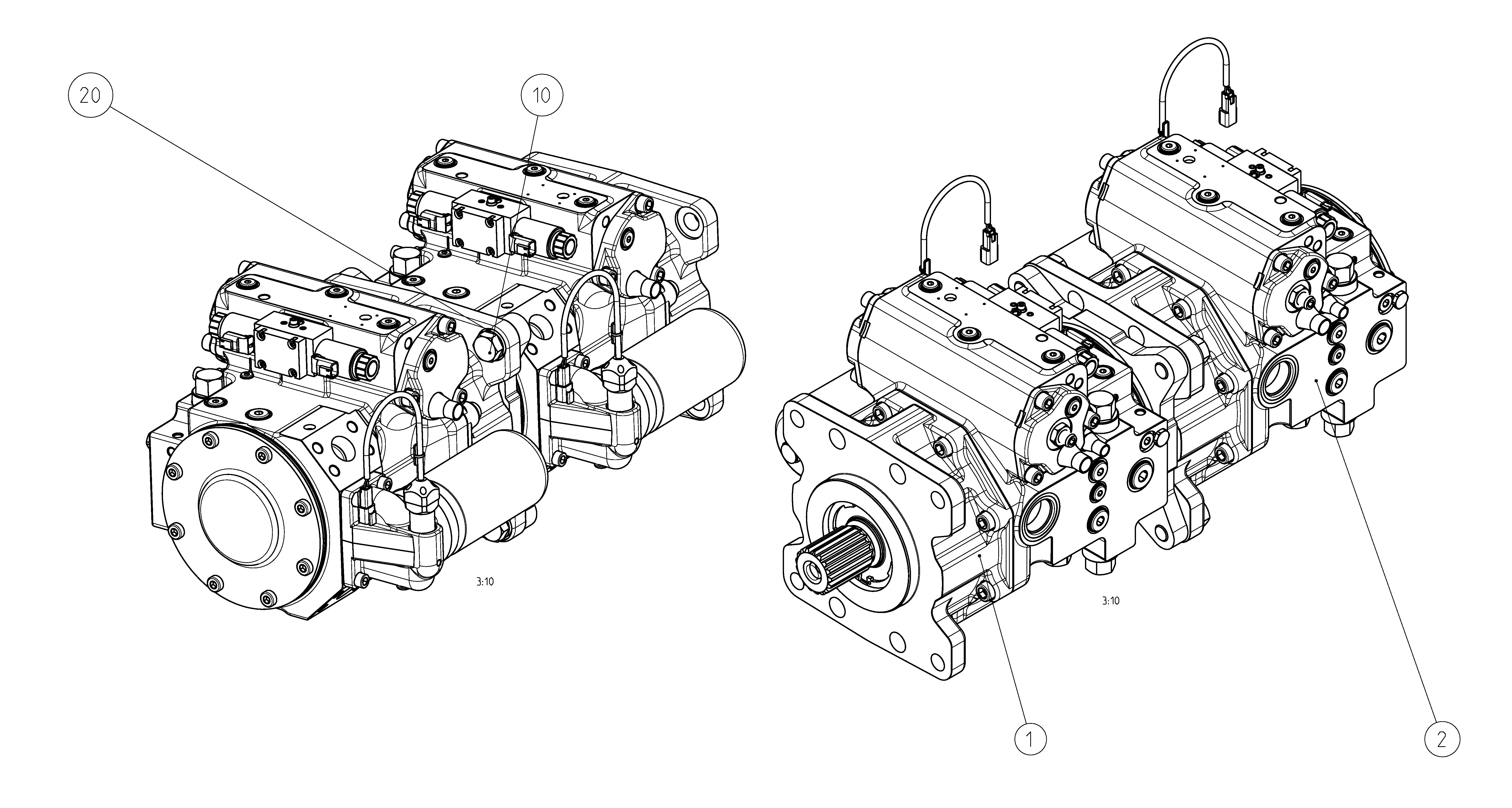 A4VG175EP2/40+A4VG175EP2/40 — Zeichnung