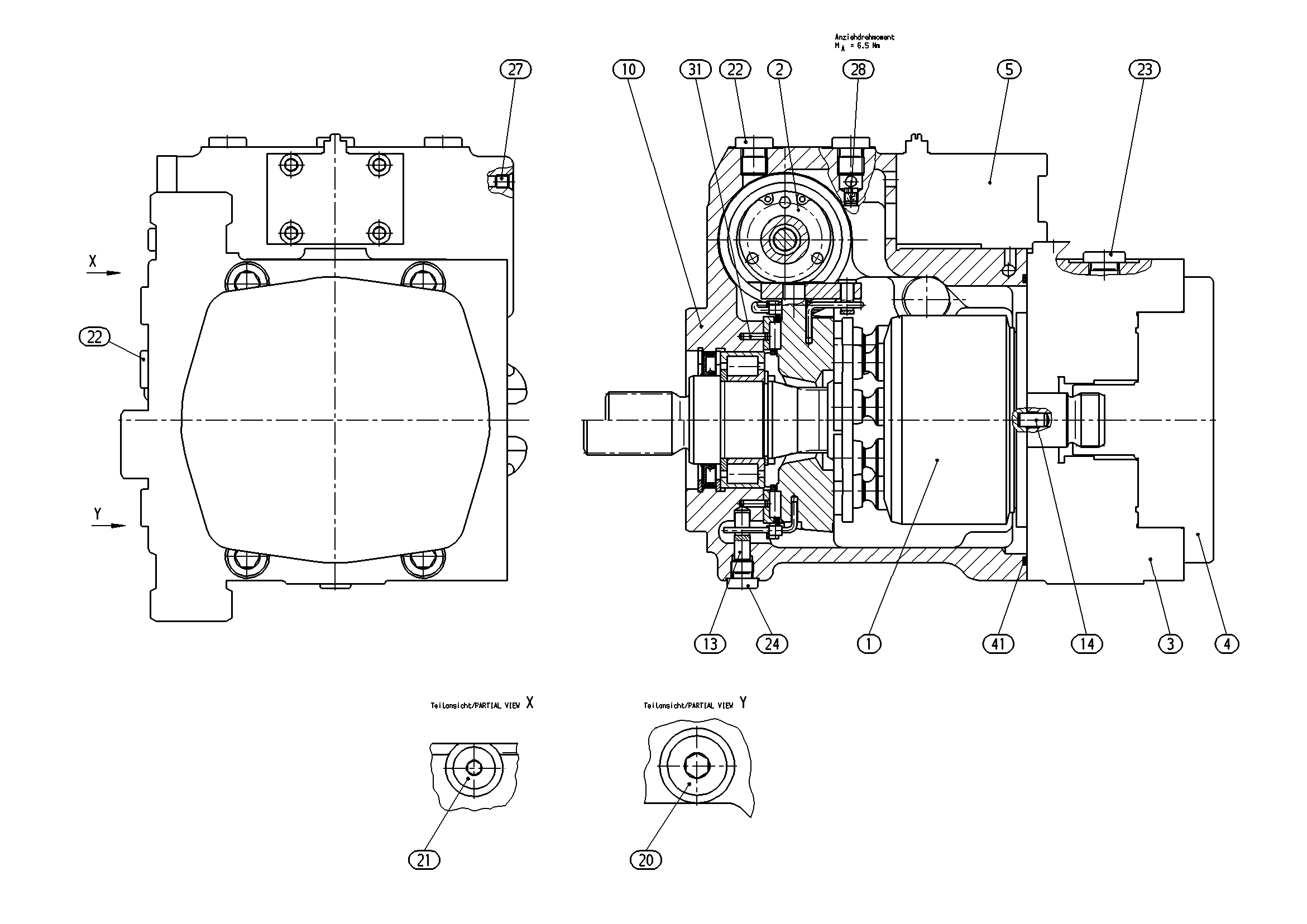 A10VG45EZ1T1/10R-NSC10F003SP — Zeichnung