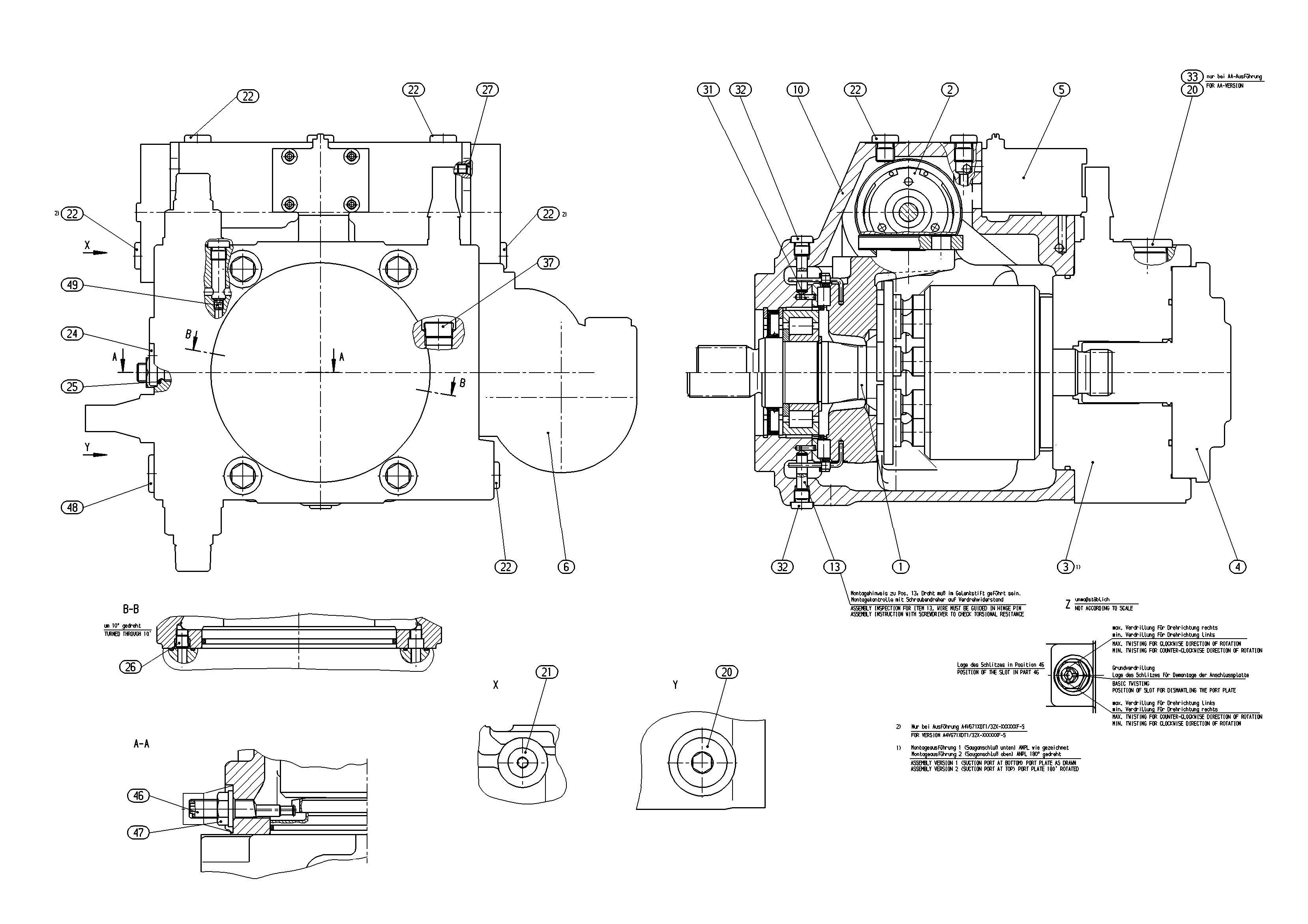 A4VG71DE4D1/32L-NSF02F001PP-S — Zeichnung