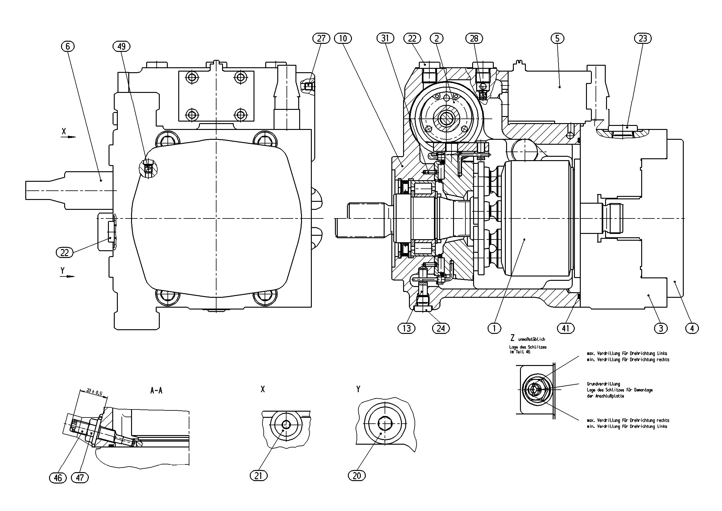 A10VG45EP4D2/10R-NSC10F013SH — Zeichnung