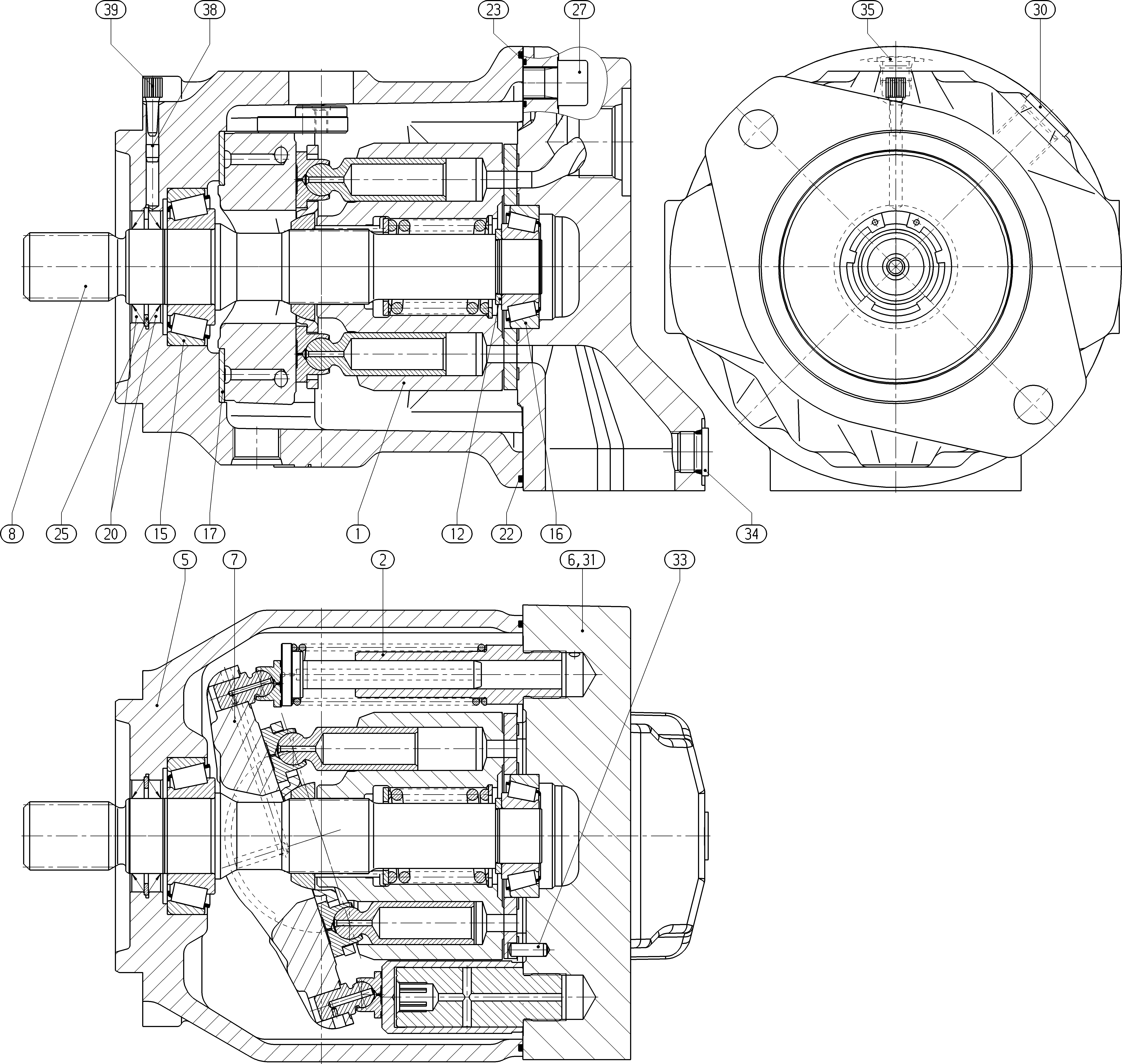 G A10V O 74 OV /31R-VSC46N00LR-S2603 — Zeichnung