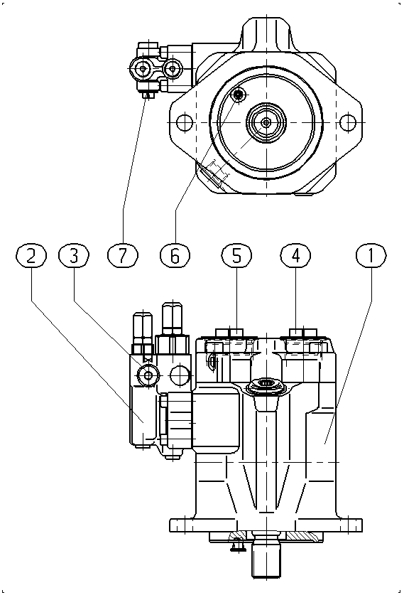 A A10VNO 41 DFR1/52L-HRC40N00 ES1421 — Zeichnung