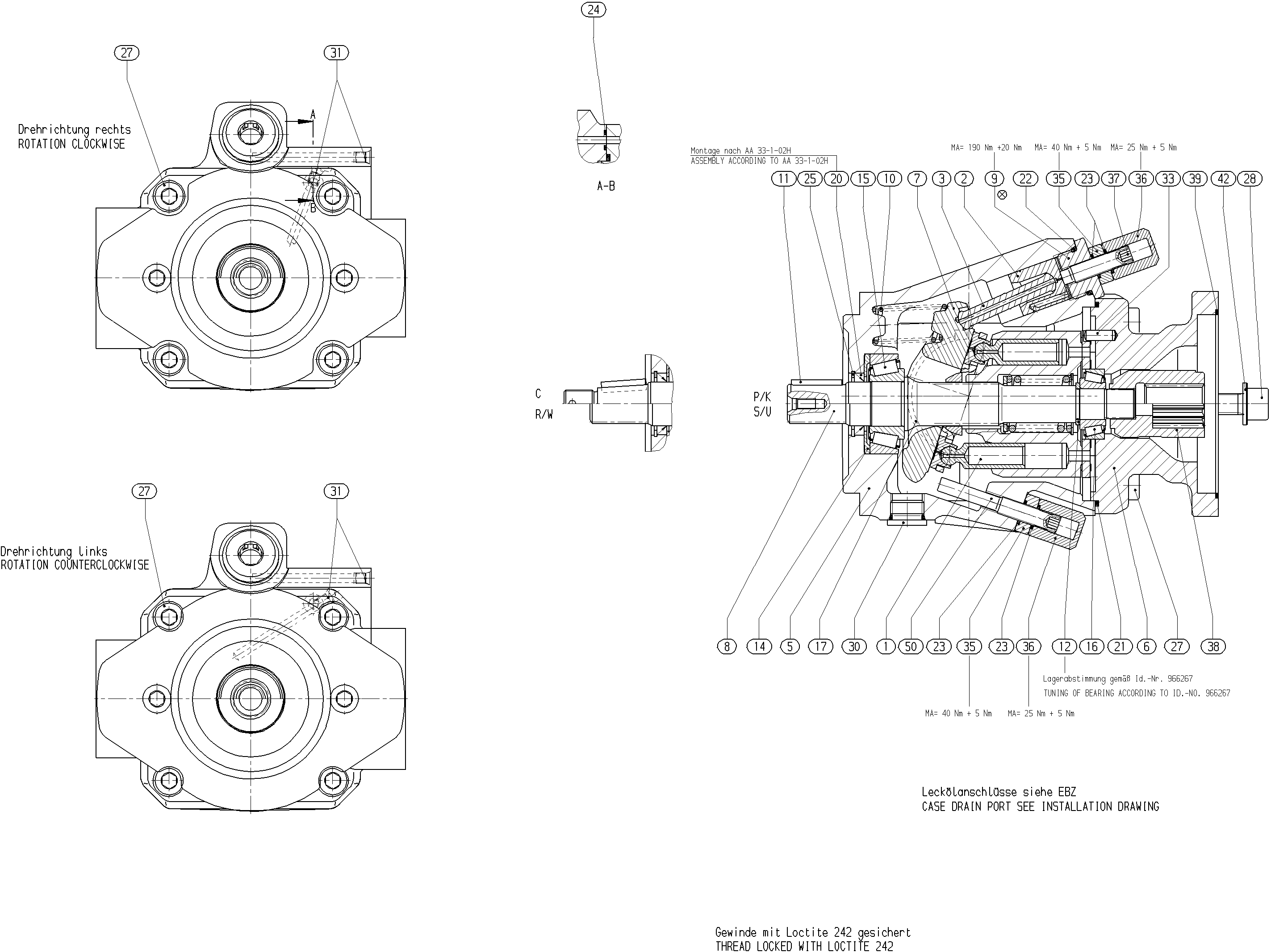 G A10V O 28 OV /52R-VKC12N00 -S1413 — Zeichnung