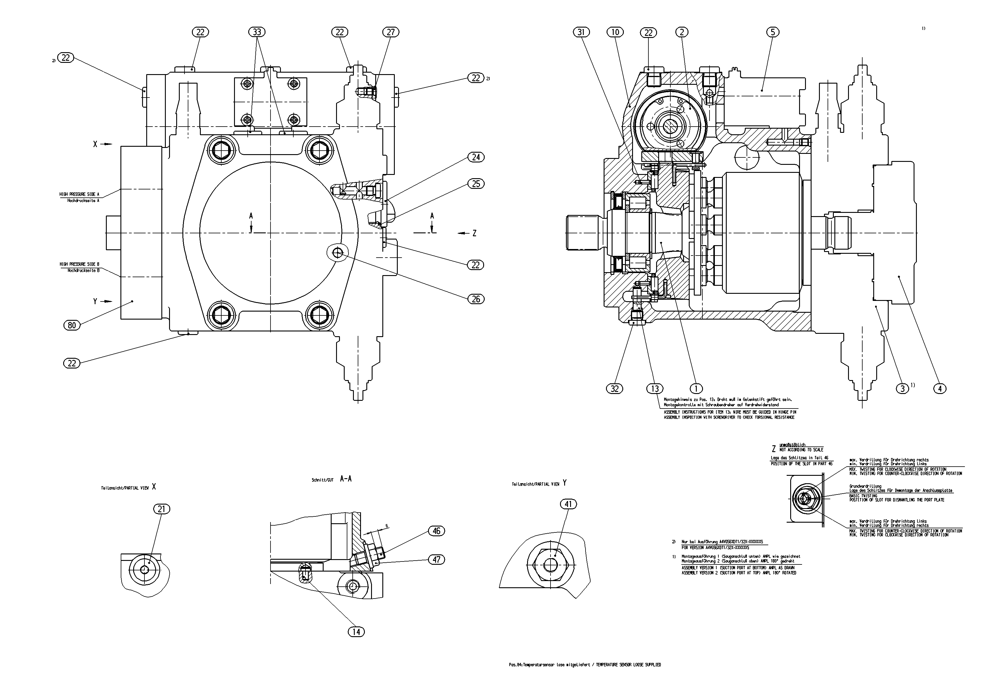 A4VG56EP2D1/32R-NAC10F045SH-S — Zeichnung