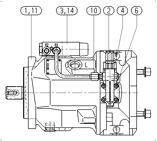 AA10VO45+DFSR/31R-PSC62K01-SO596 — Zeichnung