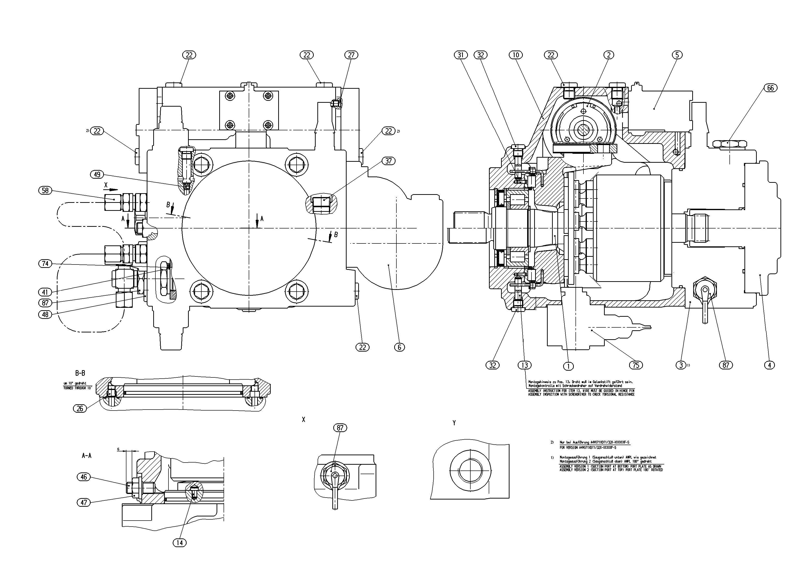 A4VG71EP2DM1/32R-NZF02F001MH-S — Zeichnung
