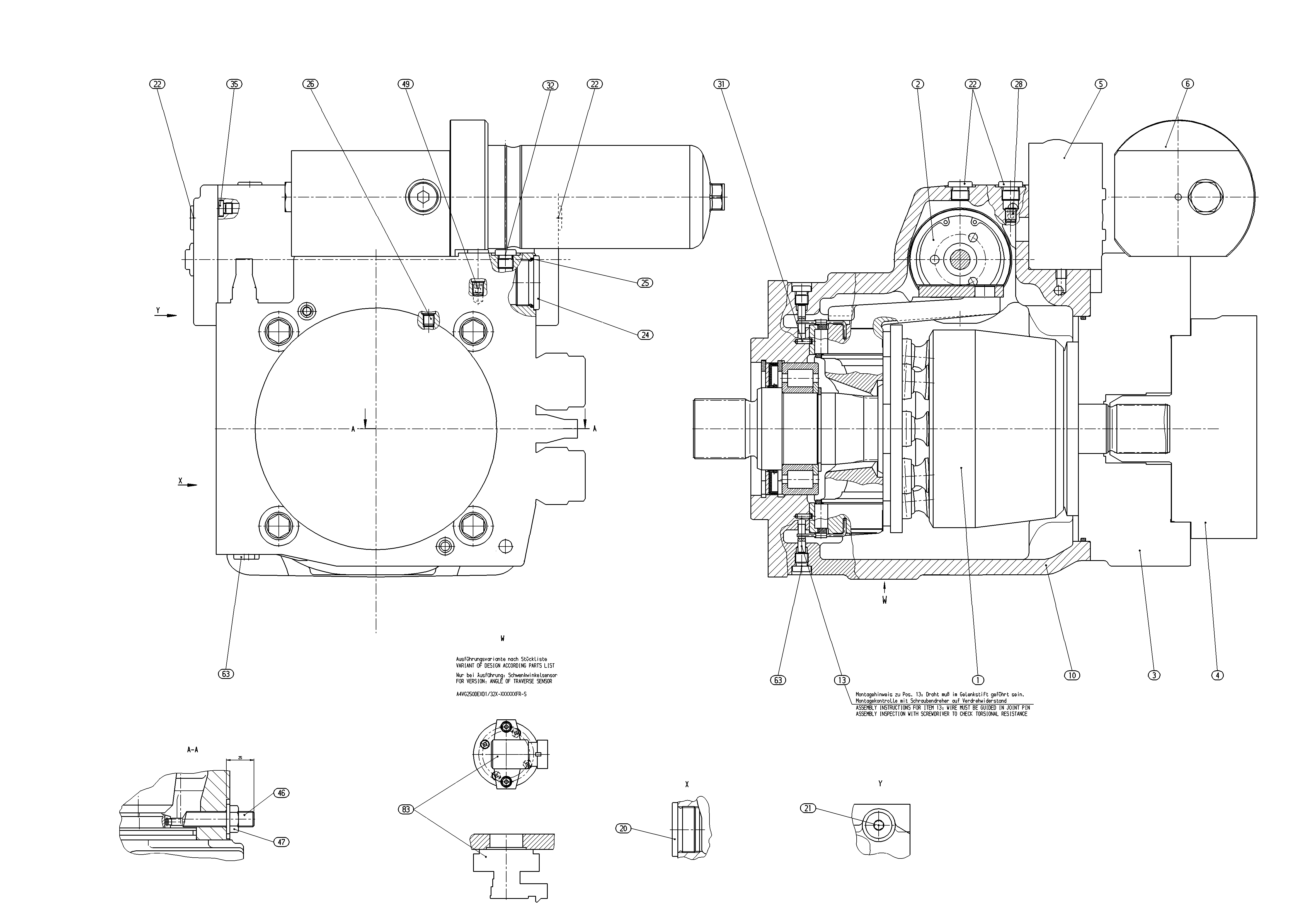 A4VG250DEXDT1/32R-VSD10F023FXX-S — Zeichnung