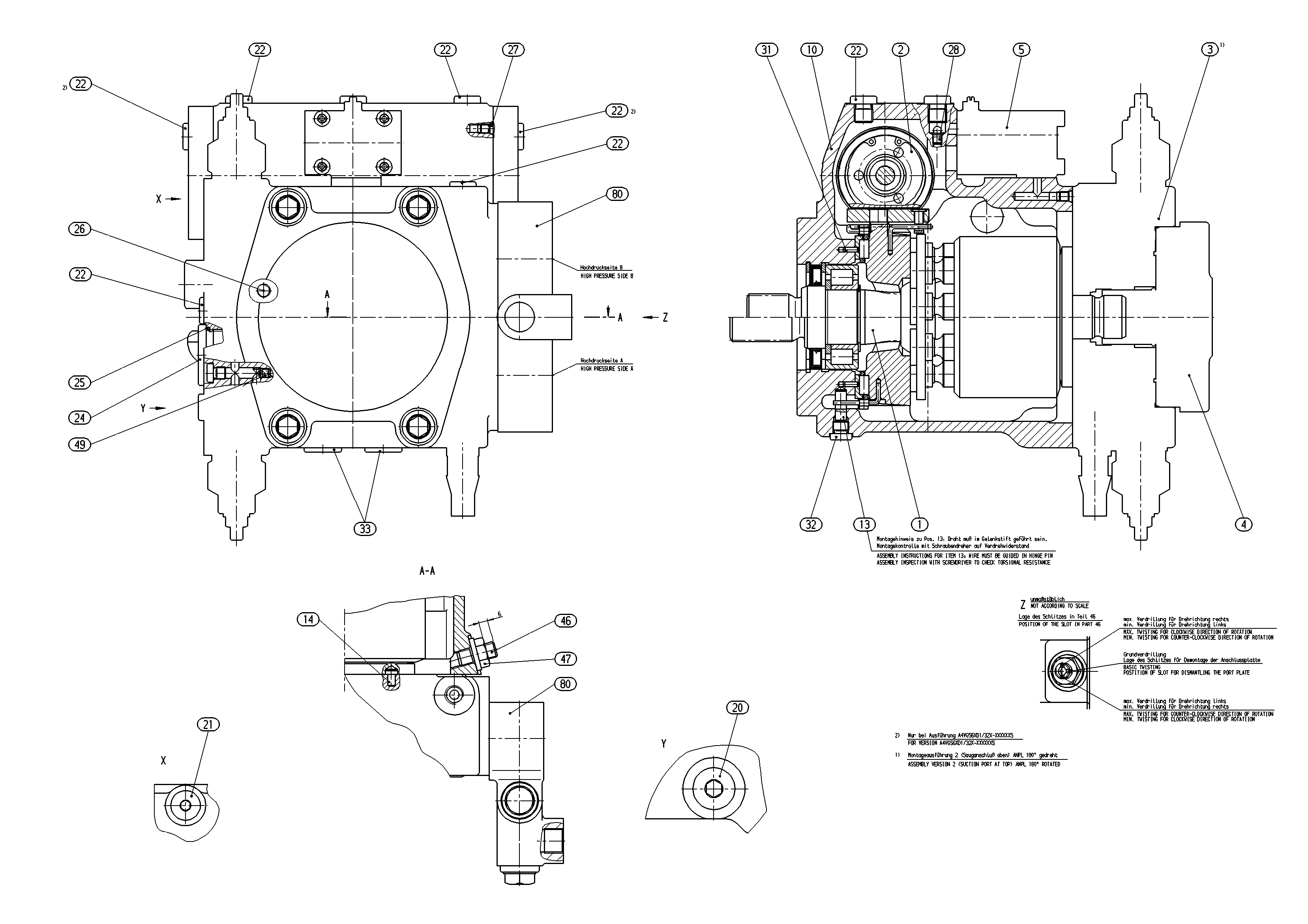 A4VG56EP4D1/32L-NSC13F025SH-S — Zeichnung