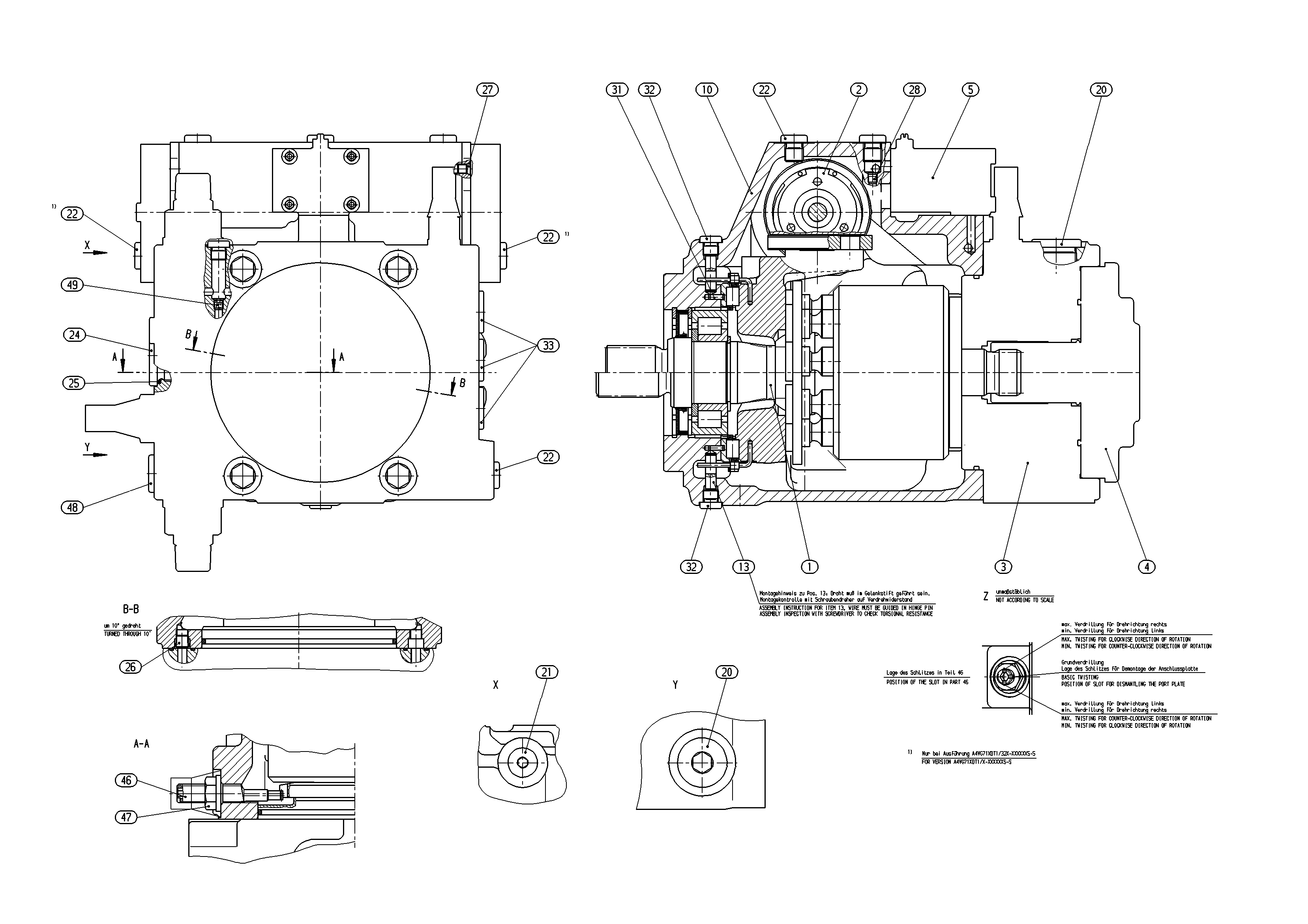 A4VG71EP1D1/32R-NSF02F071SH-S — Zeichnung