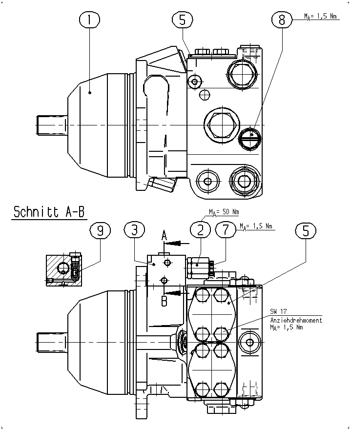 A A10VEC 45 HZ6 /52WXX-VRF211C02 -S1244 — Zeichnung