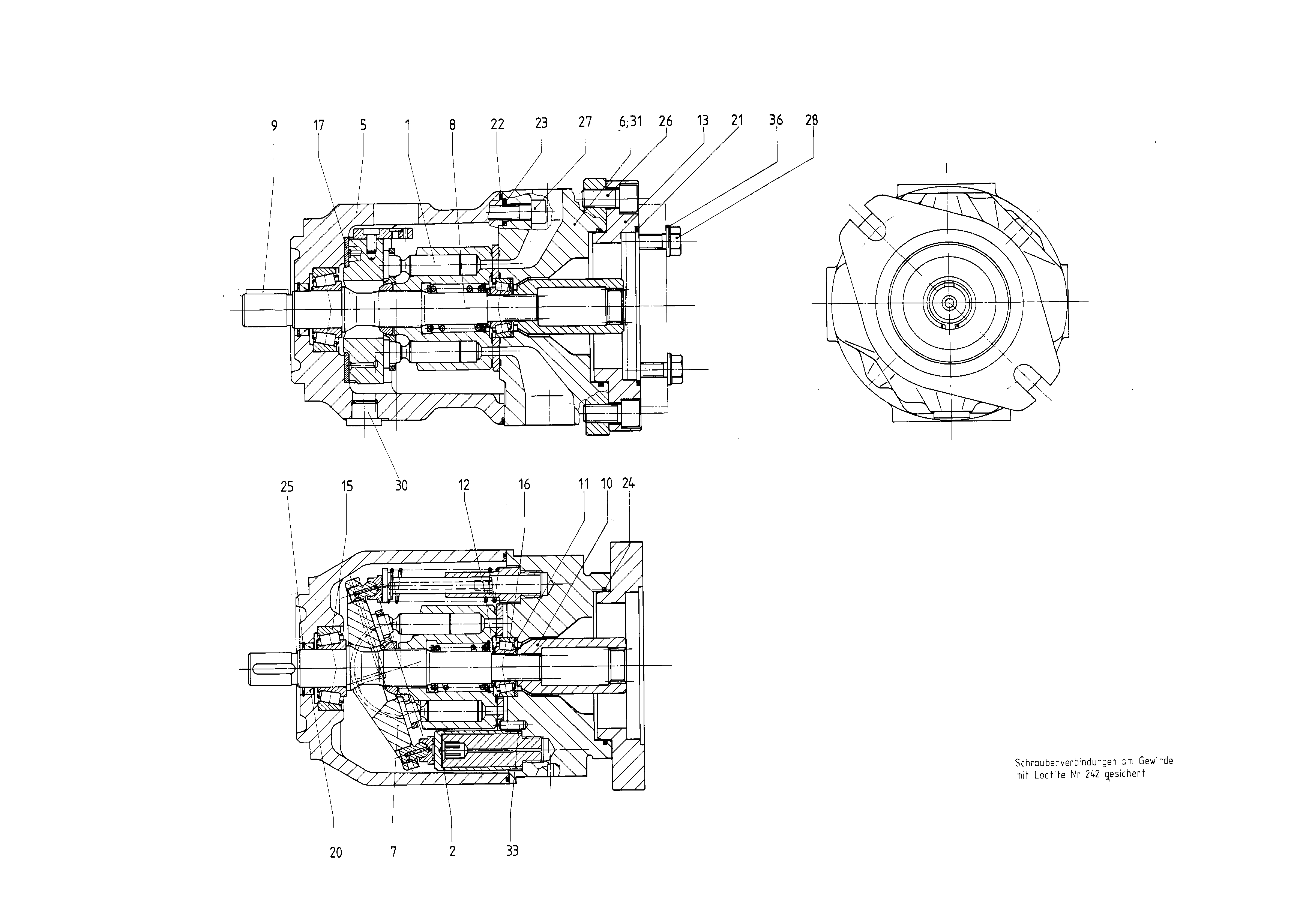 G A10VSO 28 OV /31R-PPA12K54 LR -SO 13 — Zeichnung